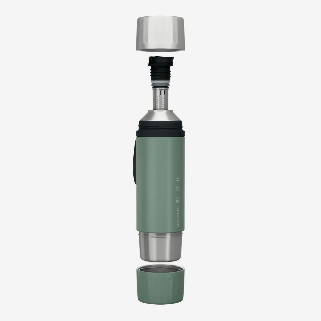 1L insulated stain steel flask for hiking & camping 900, with instant stopper