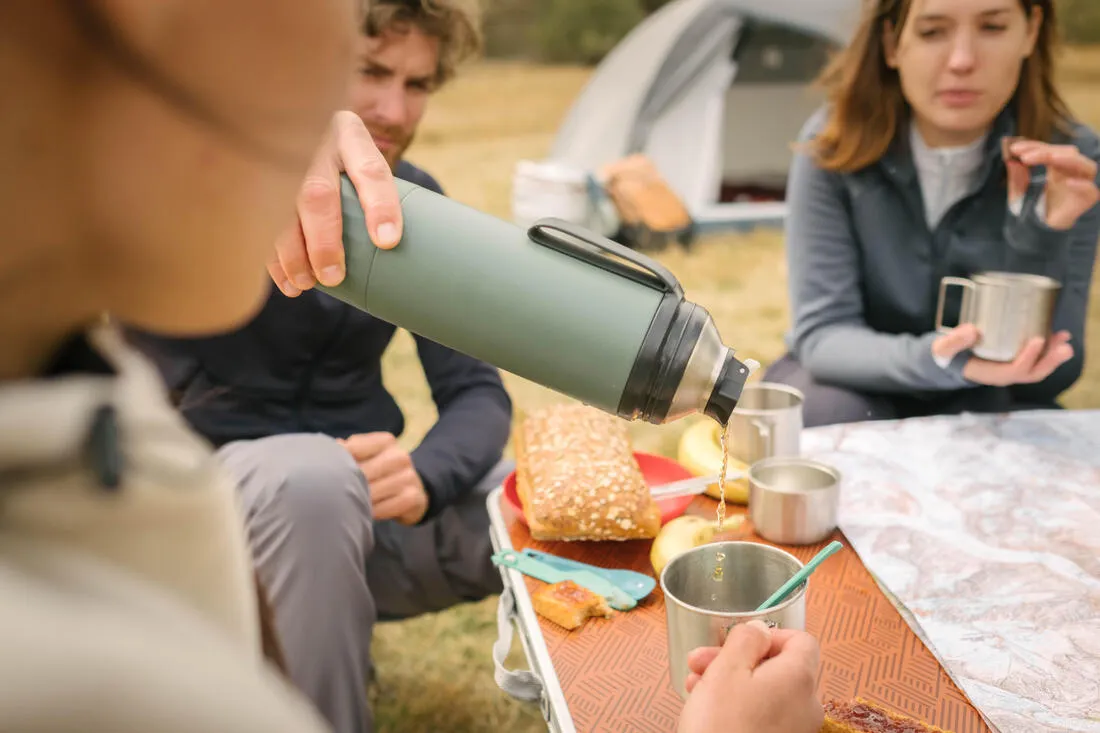 1L insulated stain steel flask for hiking & camping 900, with instant stopper