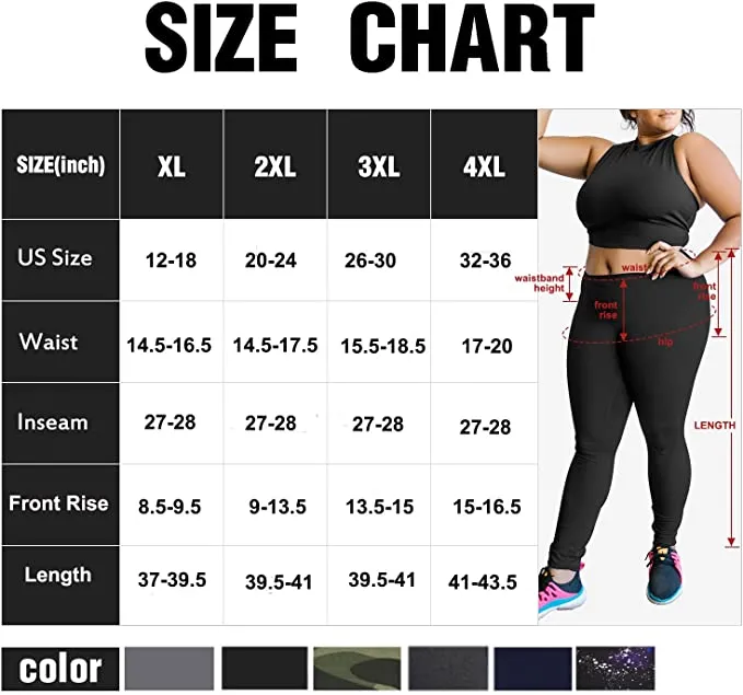 2 Pack Plus Size Leggings for Women