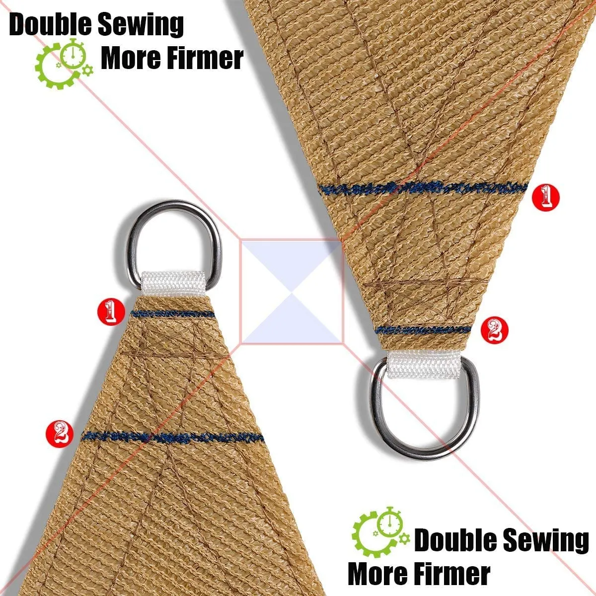 8'x'14' Rectangle Patio Sun Shade Sail（Sand Color）