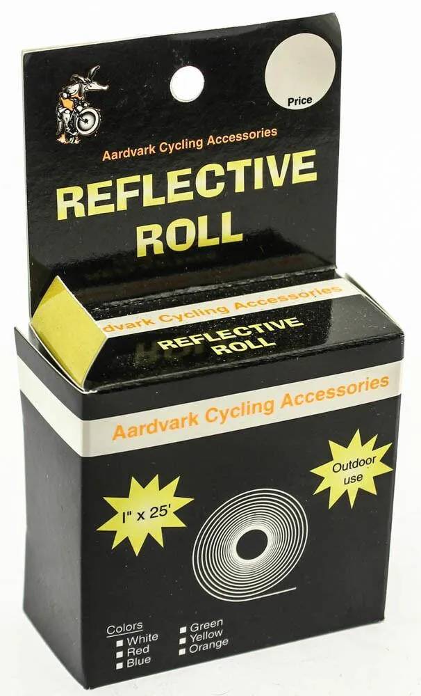 AARDVARK CYCLING ACCESSORIES 3M Reflective Roll 1" x 25' Adhesive 3M Yellow NEW