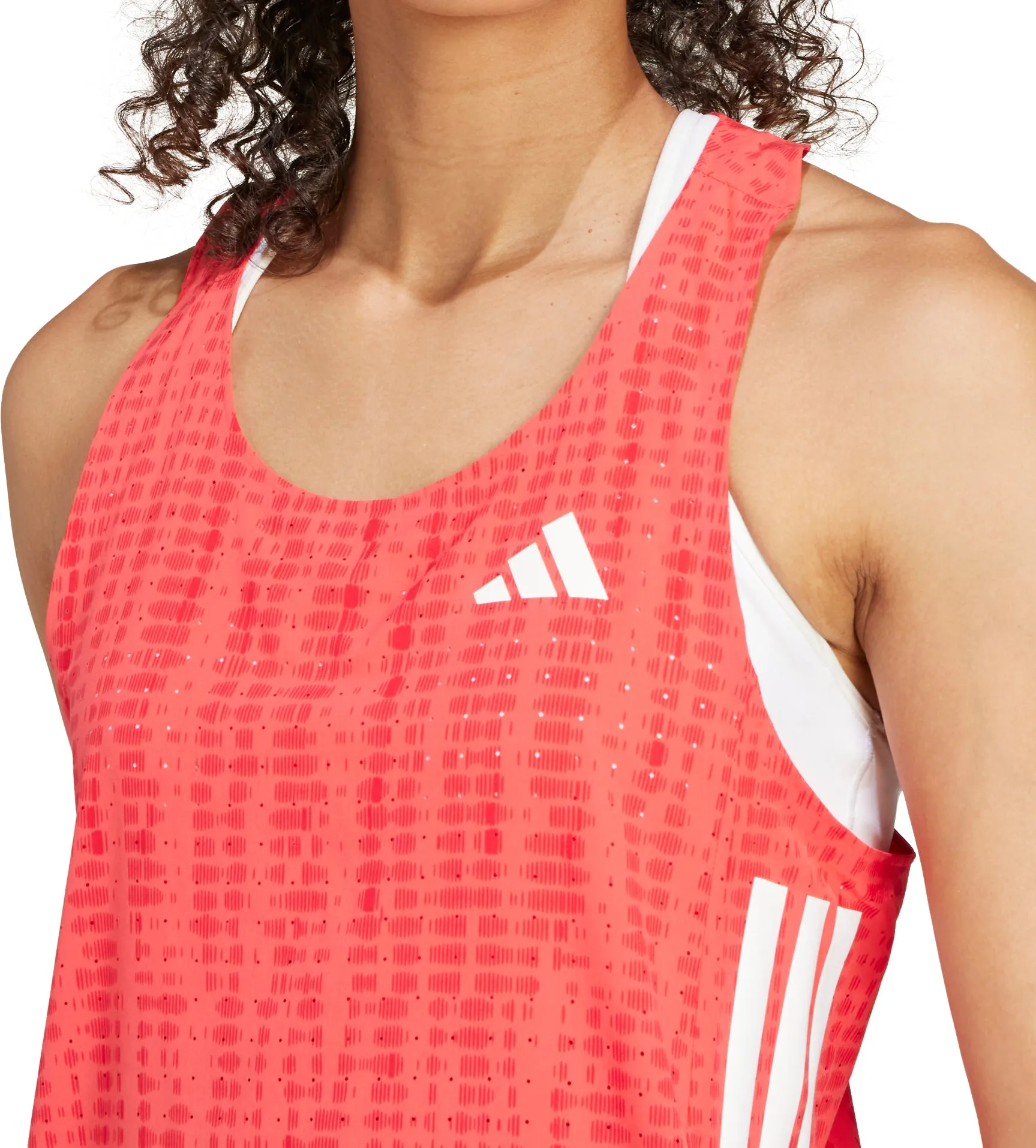 adidas Adizero Womens Running Vest Tank Top - Red