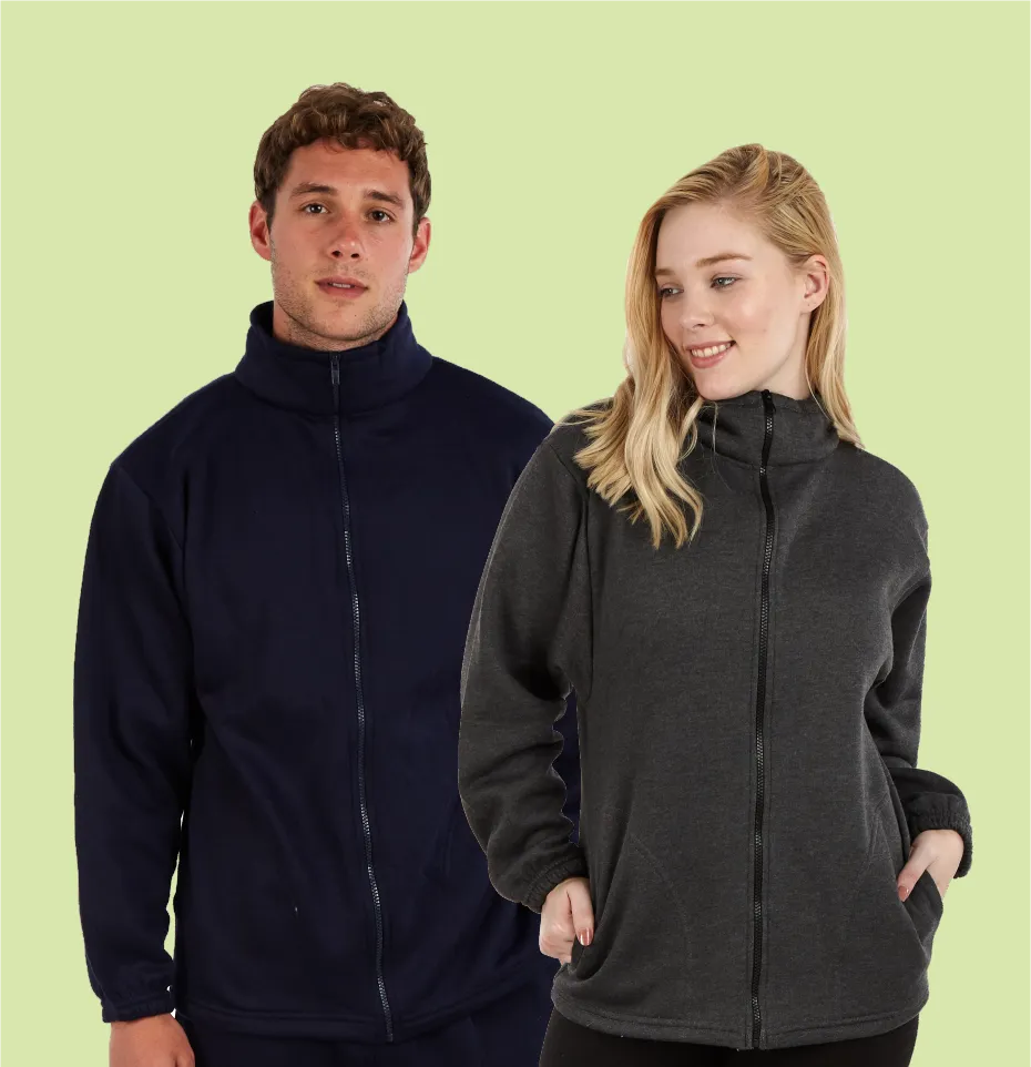 Adult Unisex Hoodless Zip Up Sweatshirt (Style #538A)