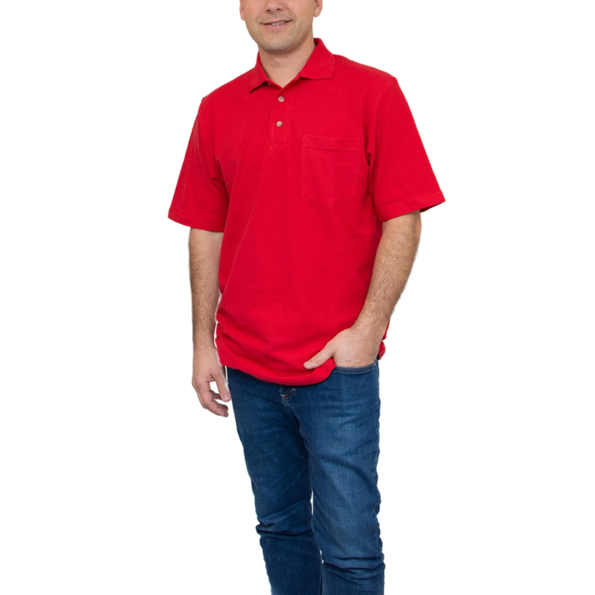 All American Clothing Pique Cotton Polo With Pocket