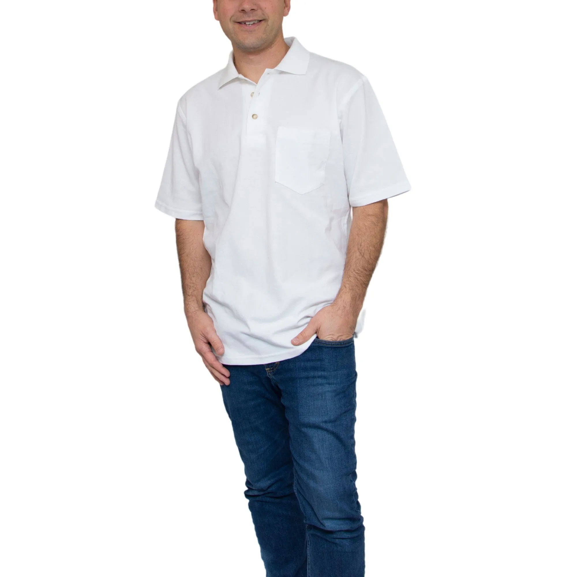 All American Clothing Pique Cotton Polo With Pocket