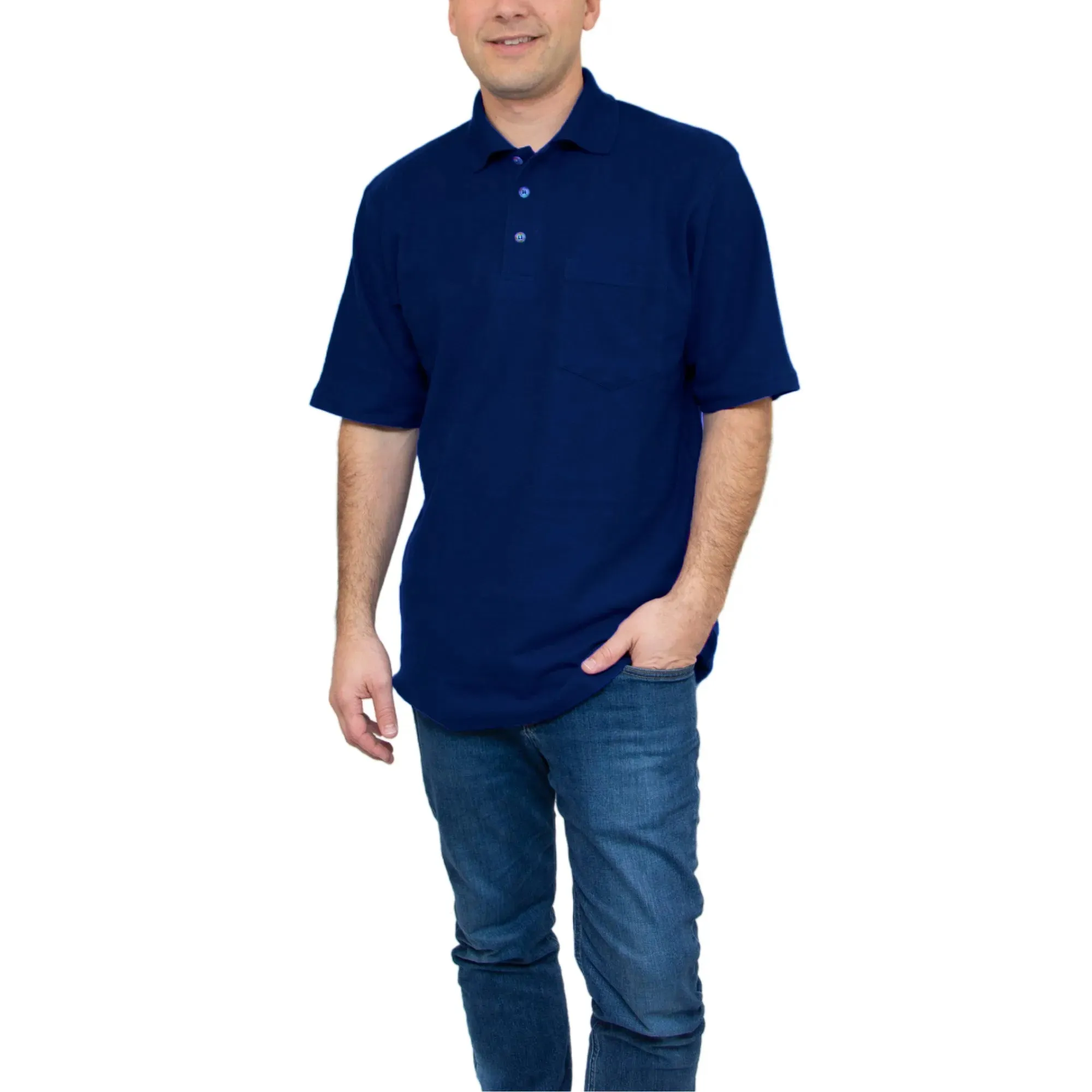 All American Clothing Pique Cotton Polo With Pocket