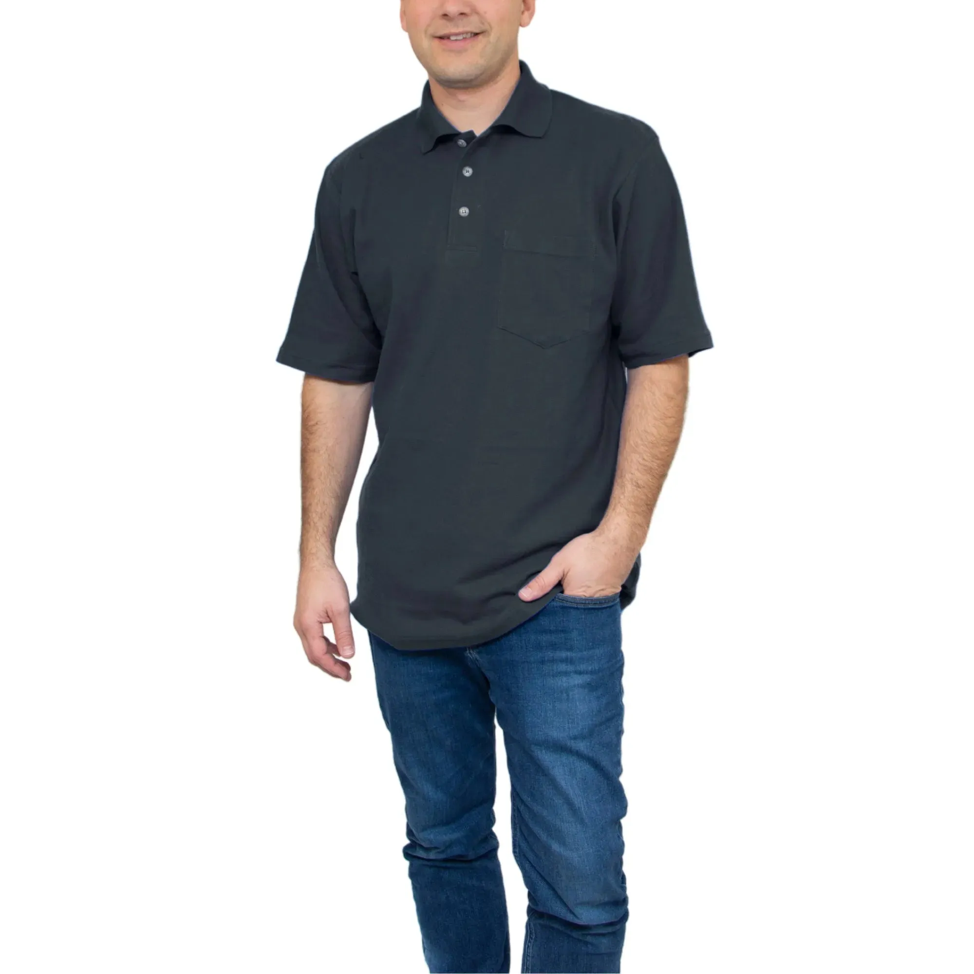 All American Clothing Pique Cotton Polo With Pocket