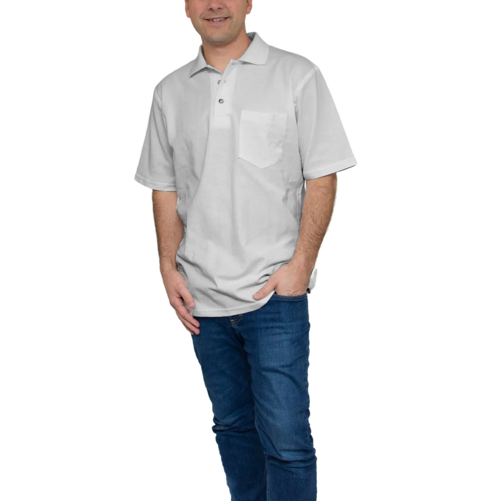 All American Clothing Pique Cotton Polo With Pocket