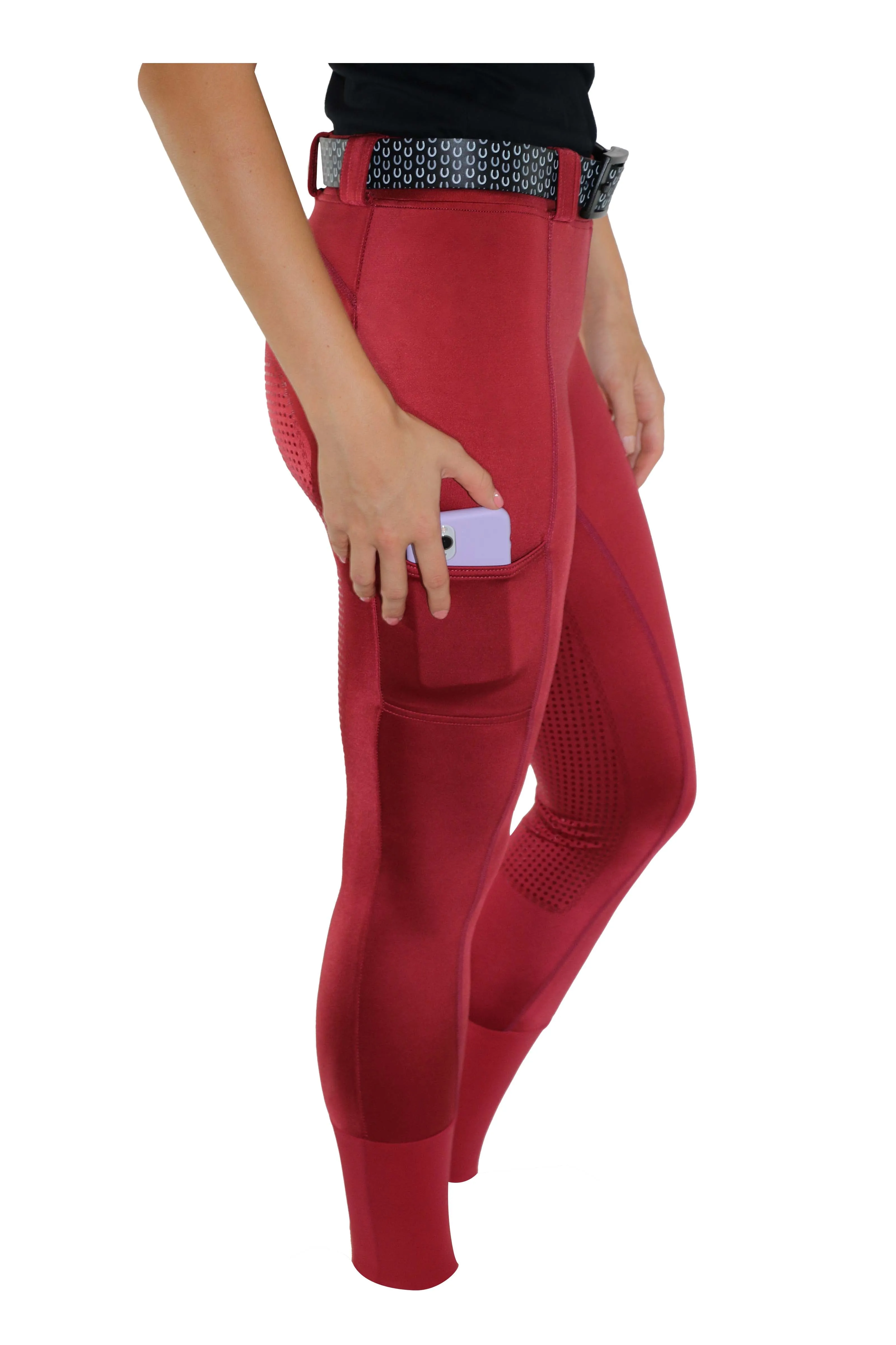 All New Riding Tights | Berry (Moisture Wicking)