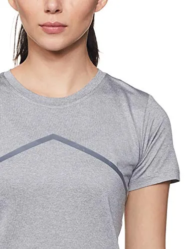 Amazon Brand - Symactive Women's Solid Regular Fit T-Shirt (SYMACT-TS02_Grey Melange Small)