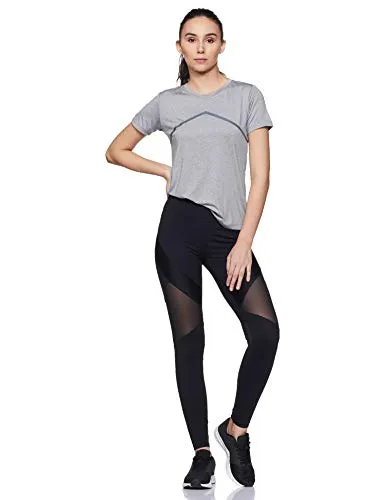 Amazon Brand - Symactive Women's Solid Regular Fit T-Shirt (SYMACT-TS02_Grey Melange Small)