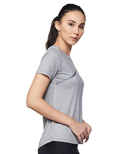 Amazon Brand - Symactive Women's Solid Regular Fit T-Shirt (SYMACT-TS02_Grey Melange Small)