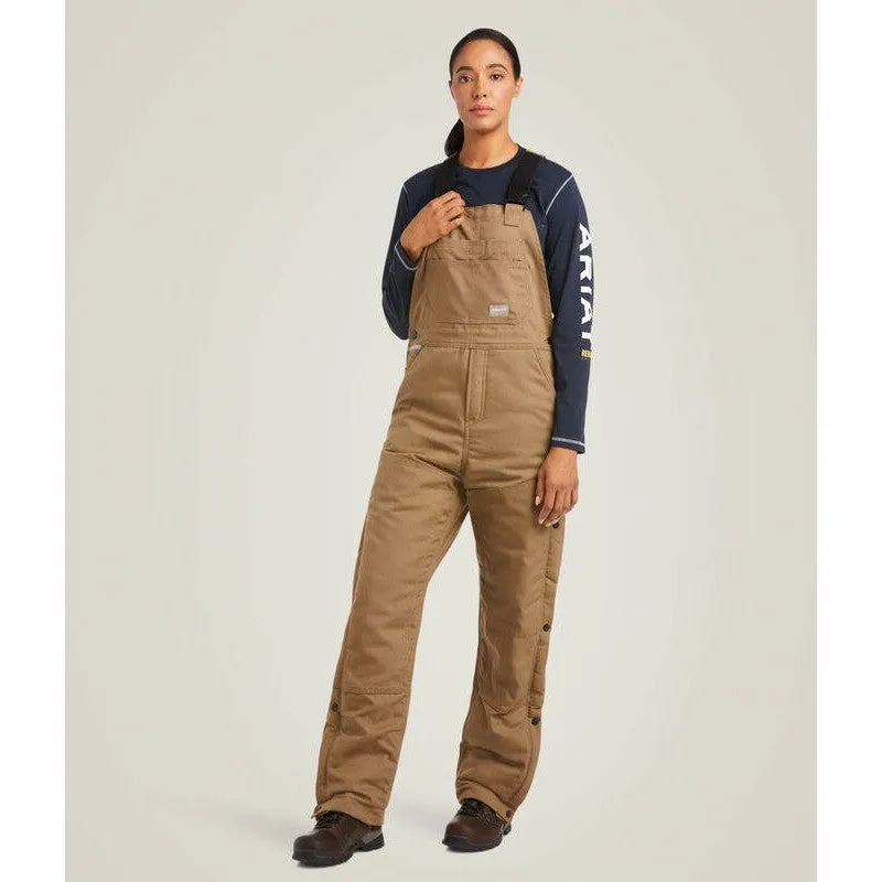 Ariat Women's Rebar DuraCanvas Stretch 110G Insulated Bib Khaki - 10036685