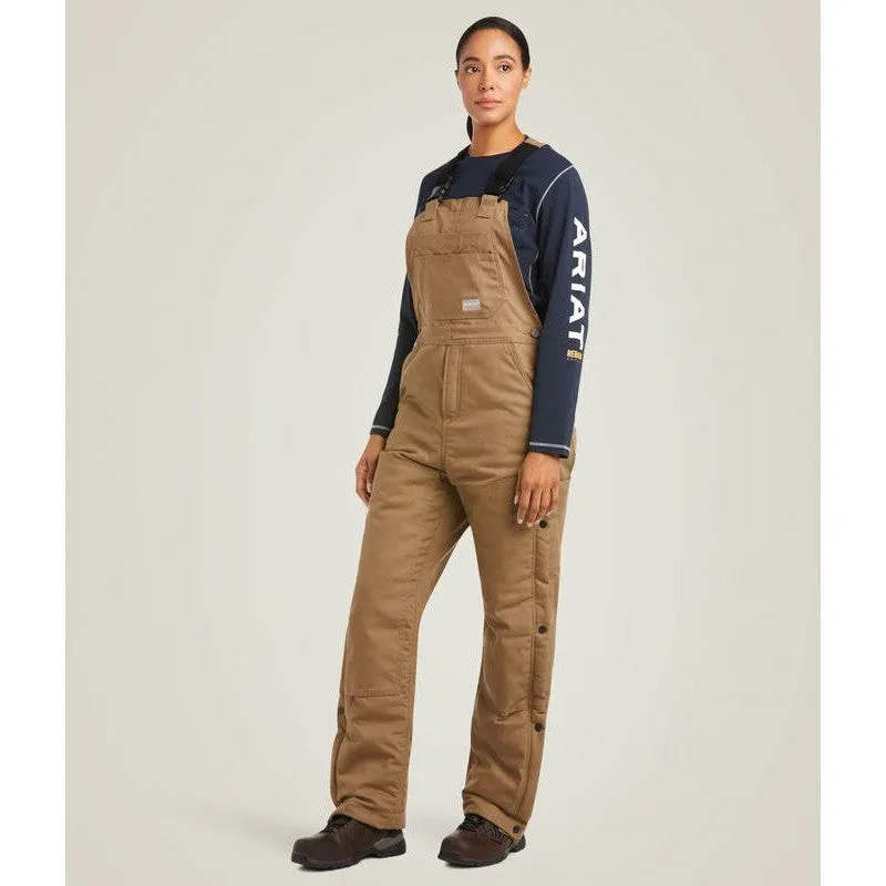Ariat Women's Rebar DuraCanvas Stretch 110G Insulated Bib Khaki - 10036685