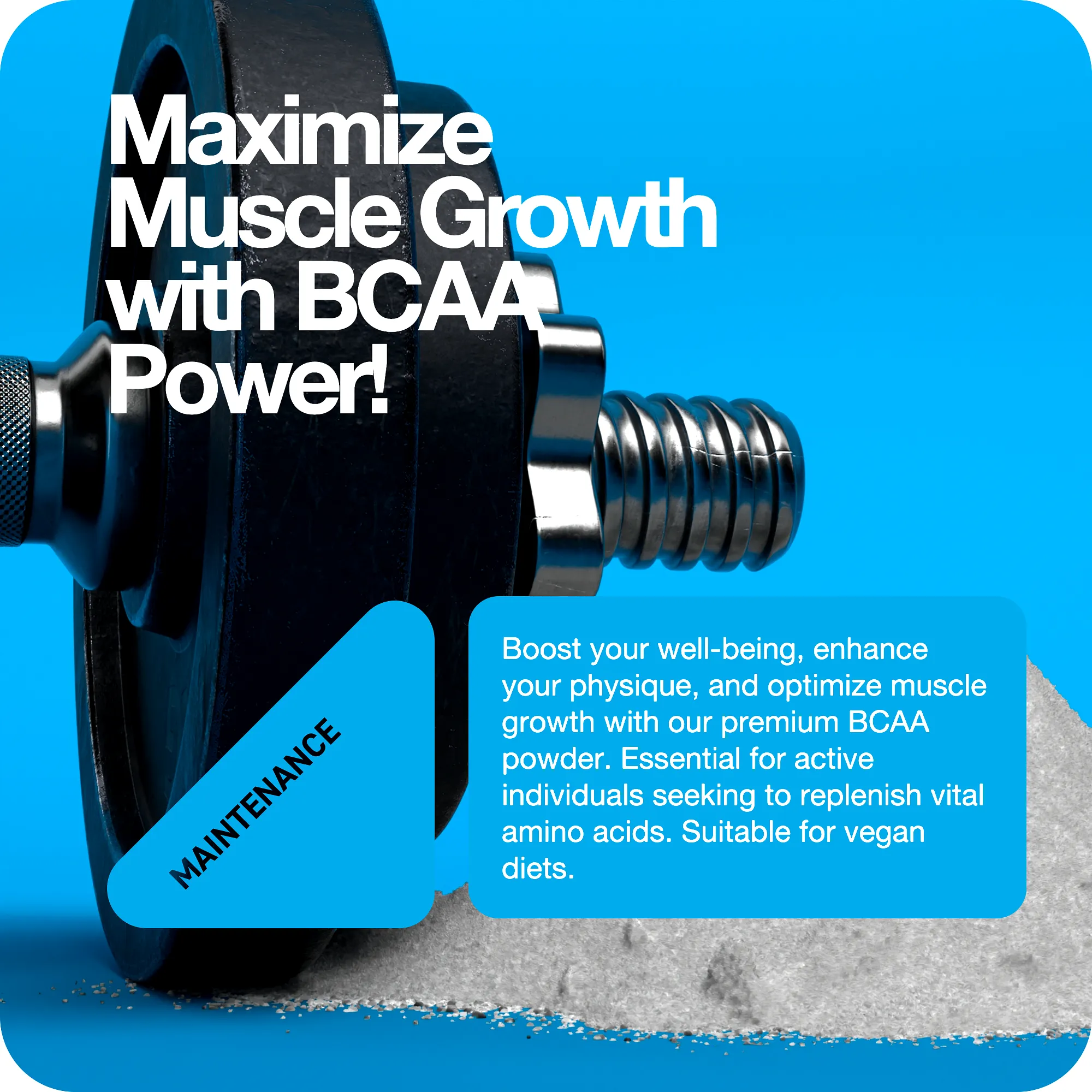BCAA Branch Chain Amino Acids Powder Muscle Maintenance Gains *HALF PRICE*