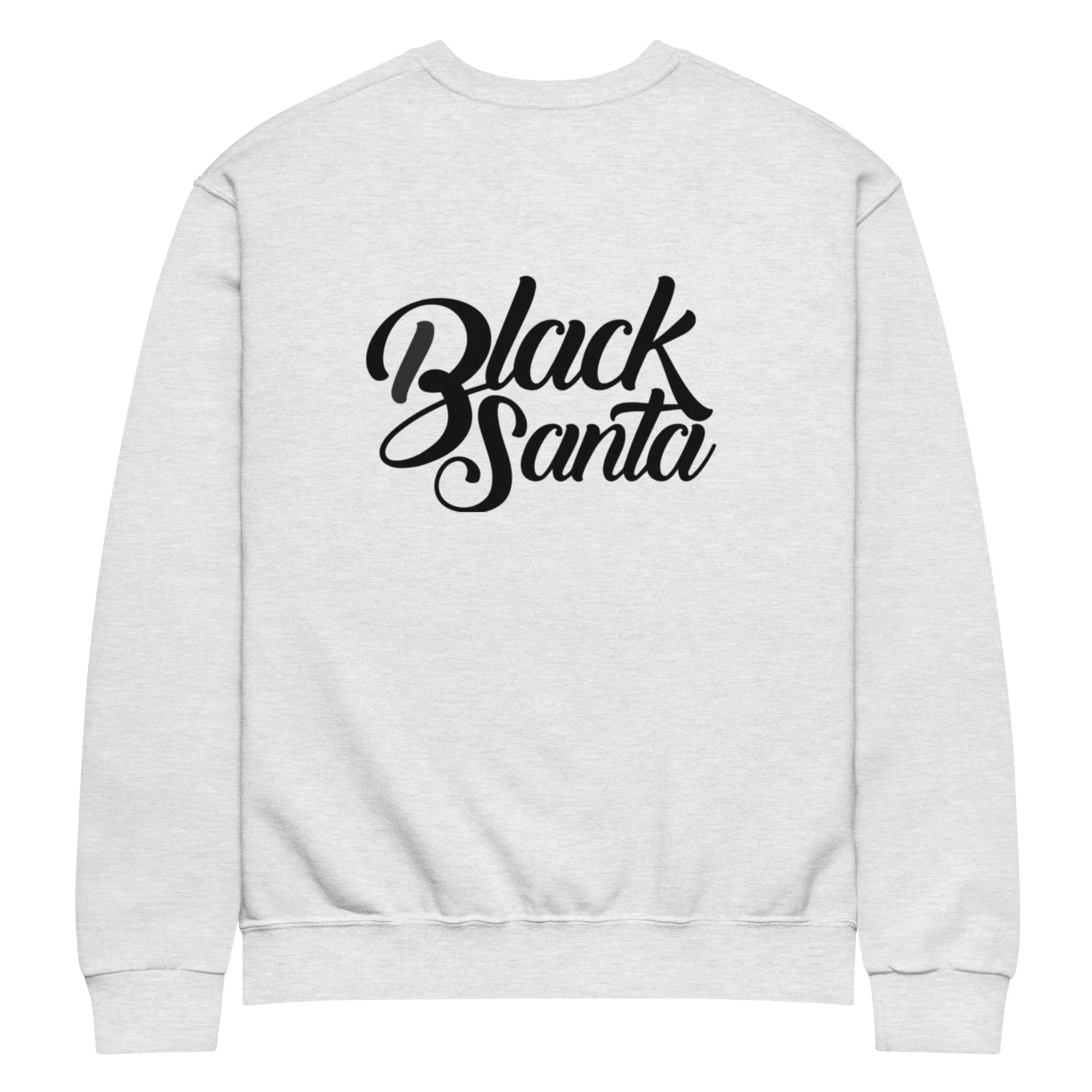 Black Santa Embroidery Crew neck sweatshirt