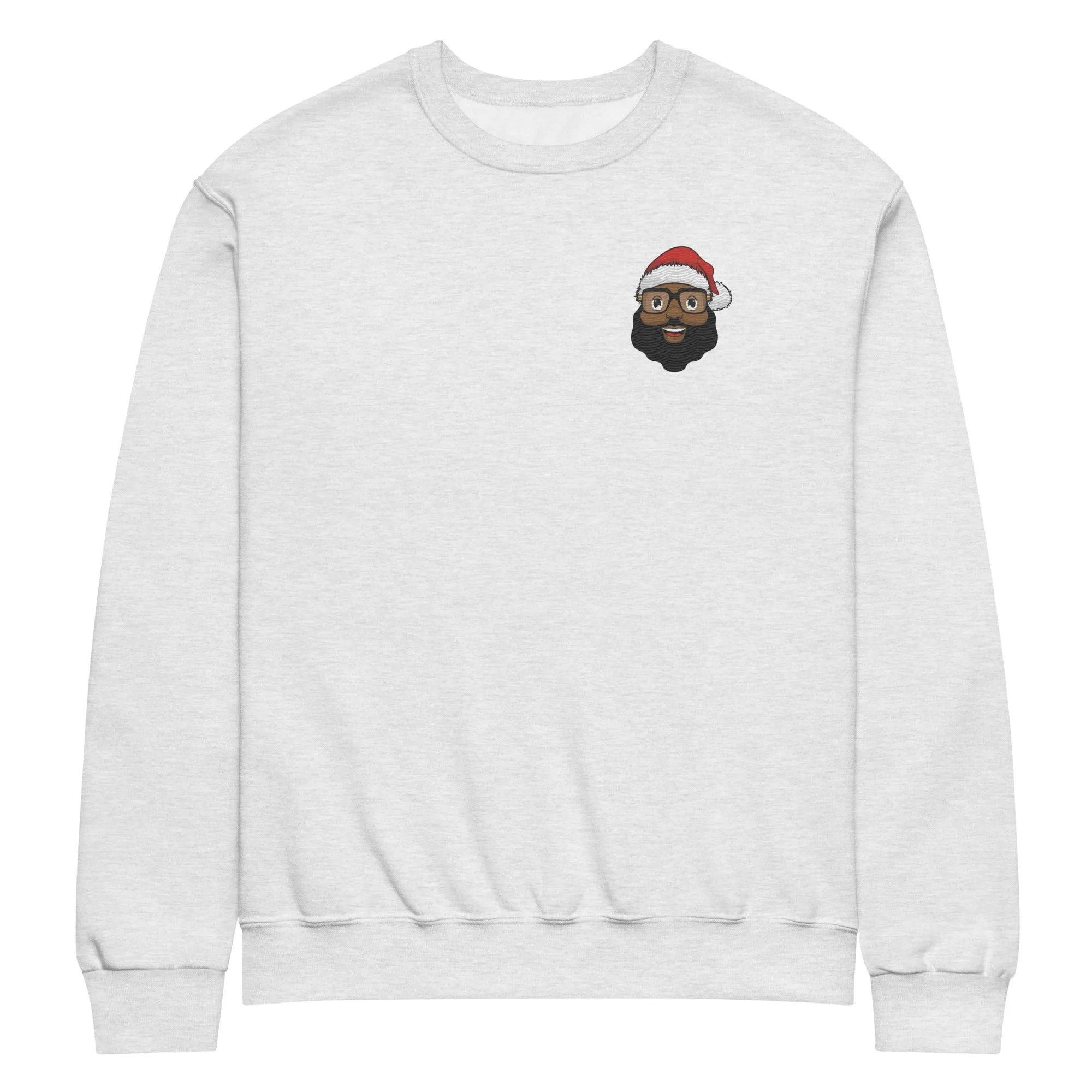 Black Santa Embroidery Crew neck sweatshirt