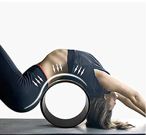 Bodylastics PVC Fitness 13 Strong, Sweat Resistant and Eco-Friendly Cork Yoga Wheel for Women and Men (Black, Brown)