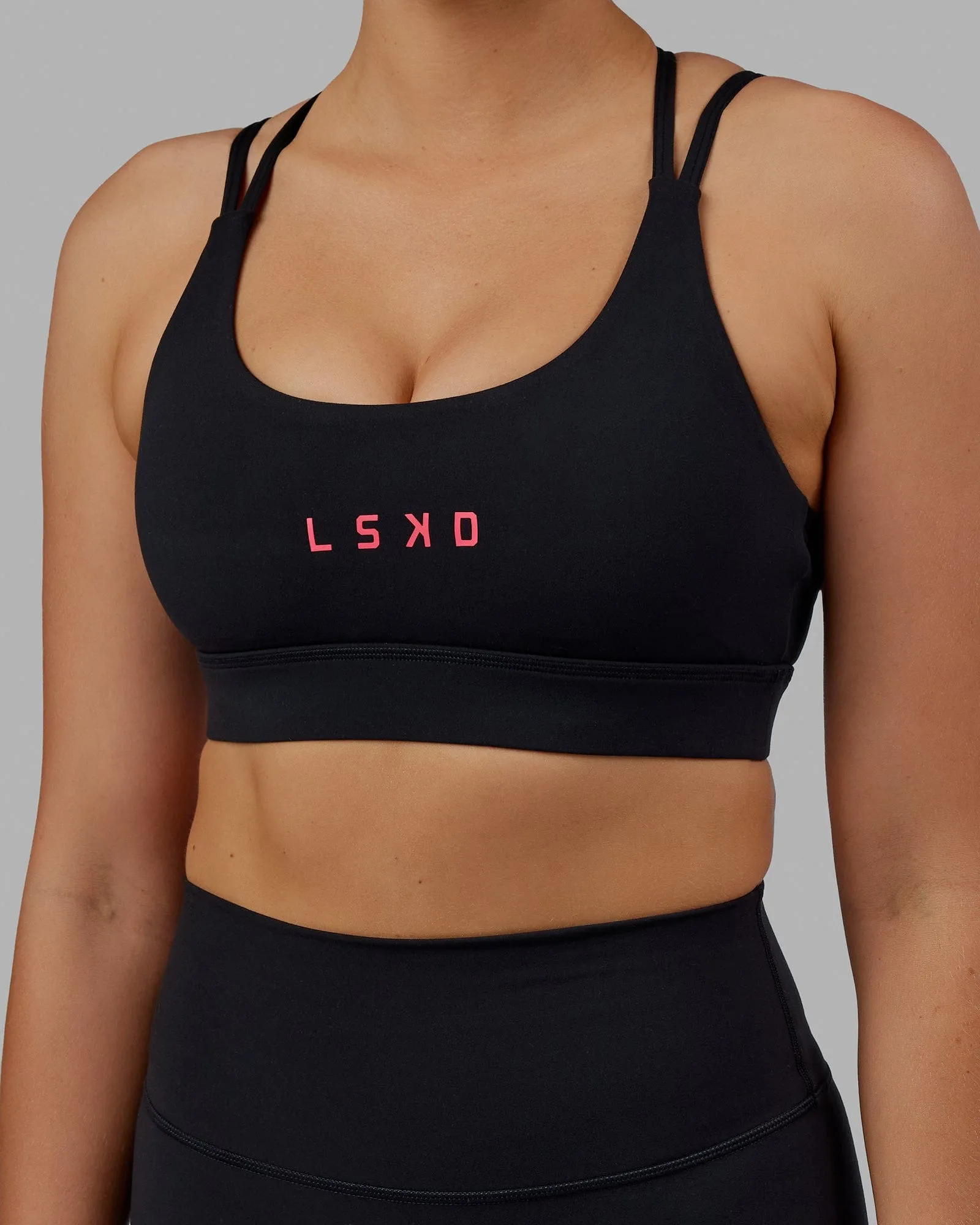 Bridge Sports Bra - Black-Raspberry