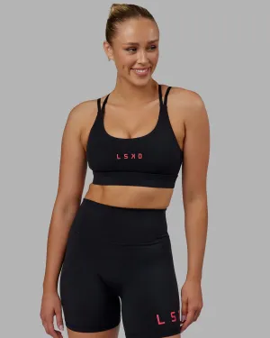 Bridge Sports Bra - Black-Raspberry