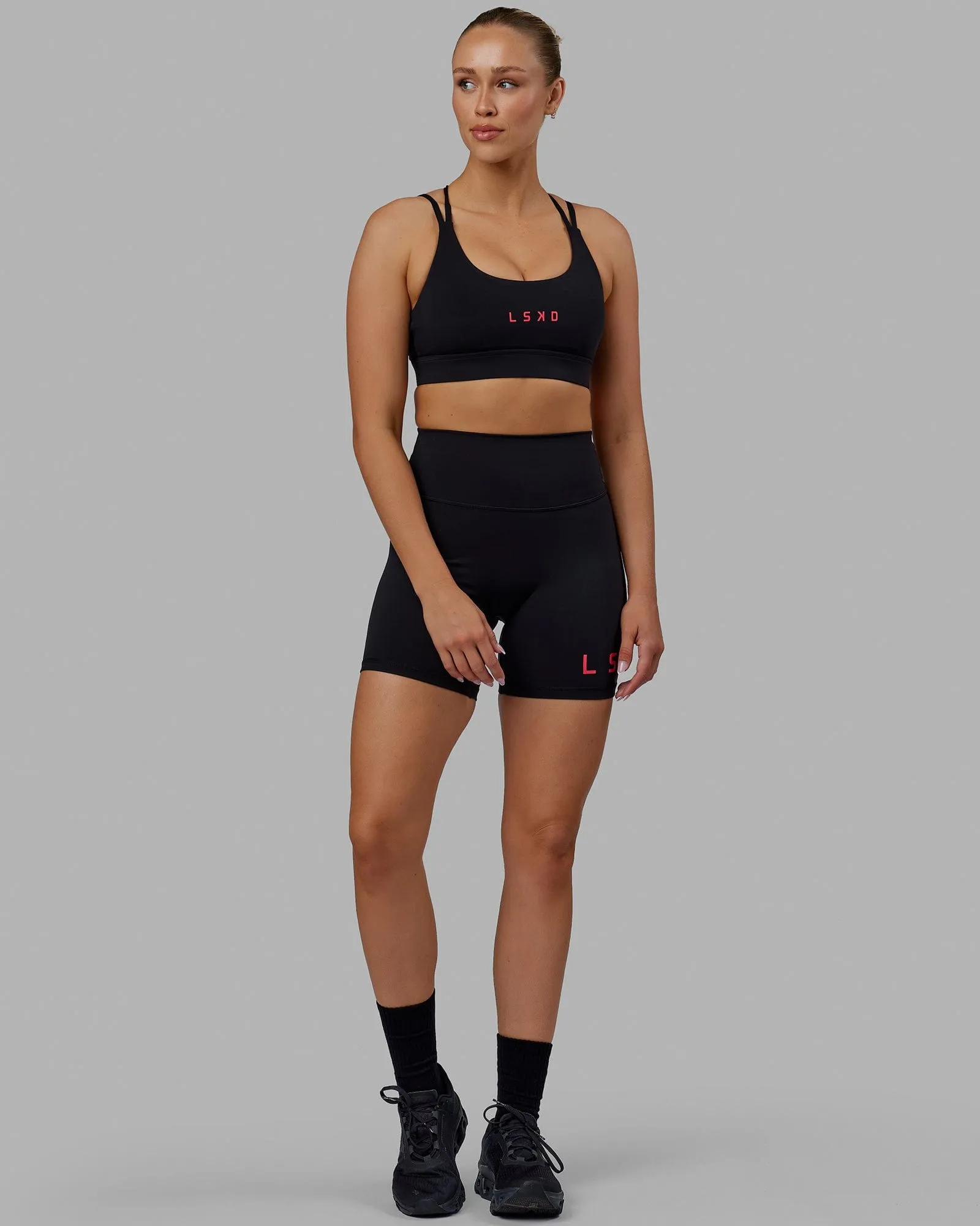 Bridge Sports Bra - Black-Raspberry