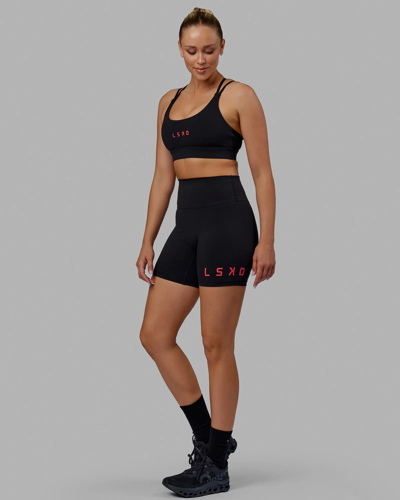 Bridge Sports Bra - Black-Raspberry
