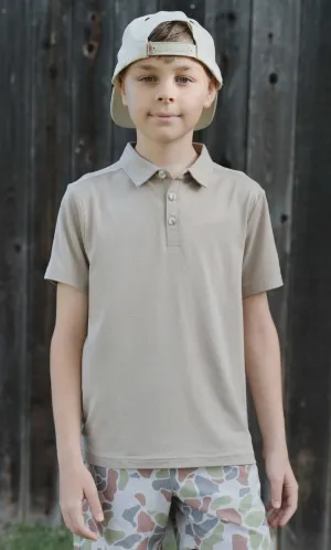 Burlebo Youth Heather Khaki Polo