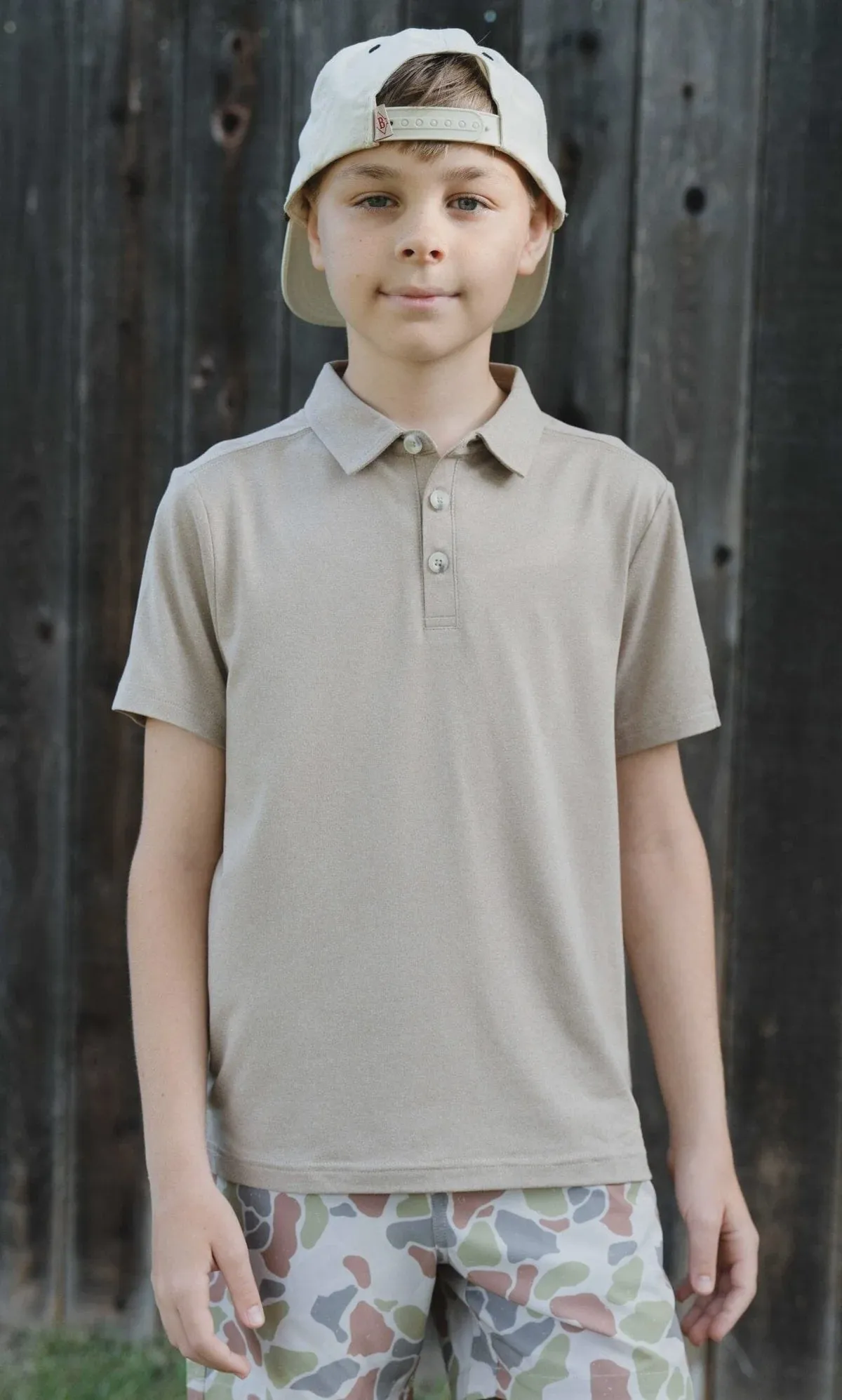Burlebo Youth Heather Khaki Polo