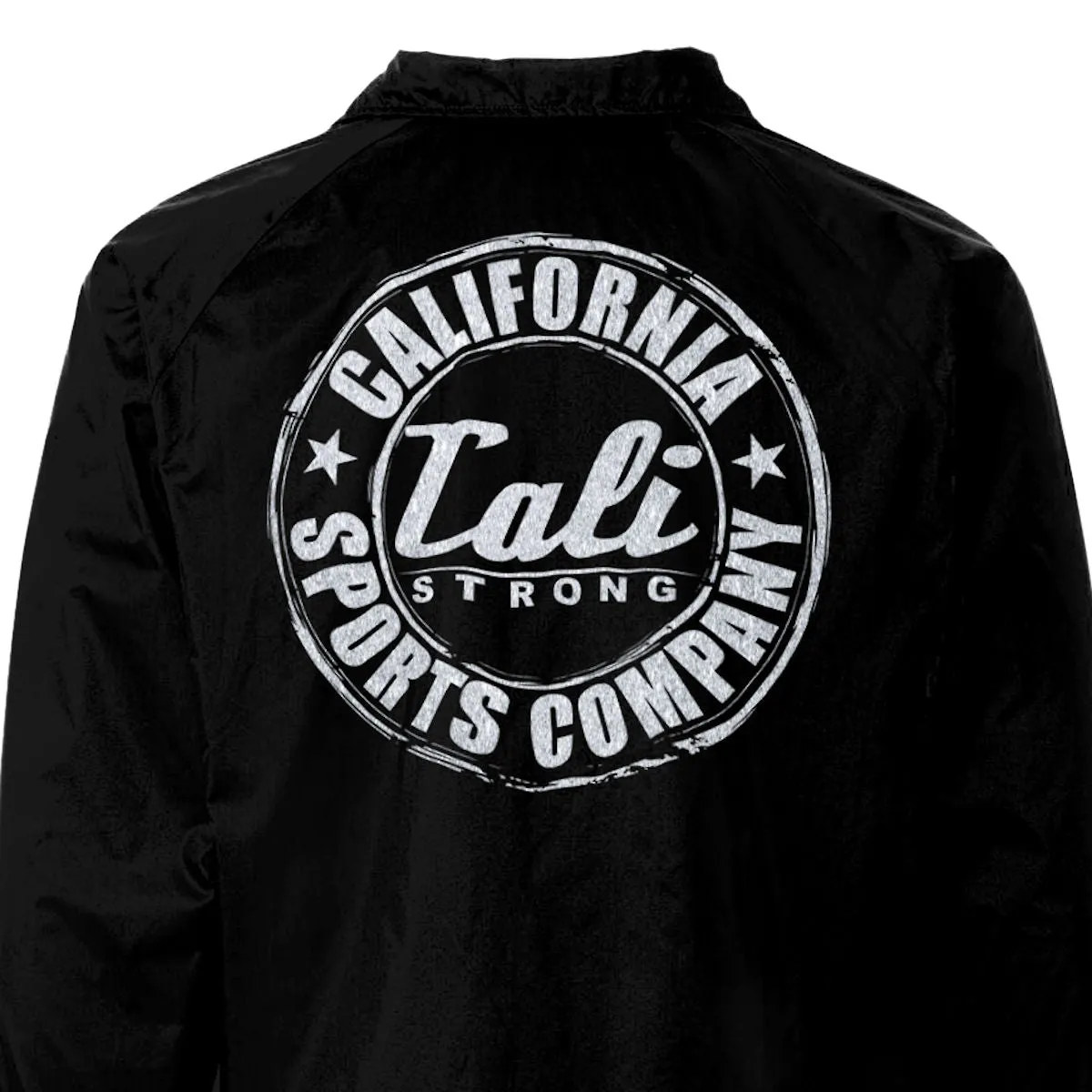 CALI Strong Coaches Jacket Black Metallic Silver