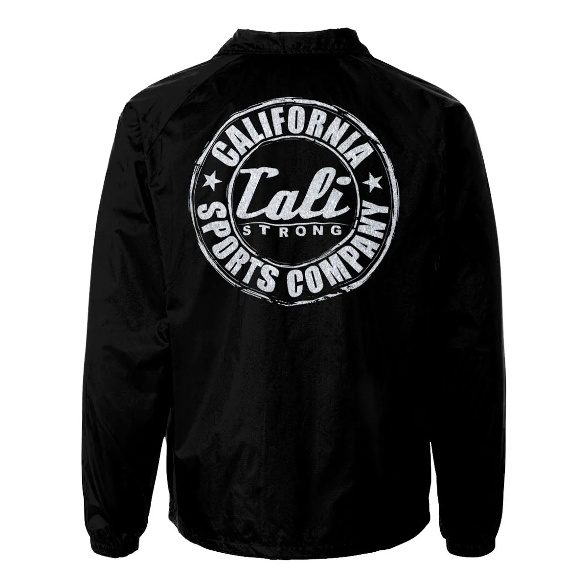 CALI Strong Coaches Jacket Black Metallic Silver