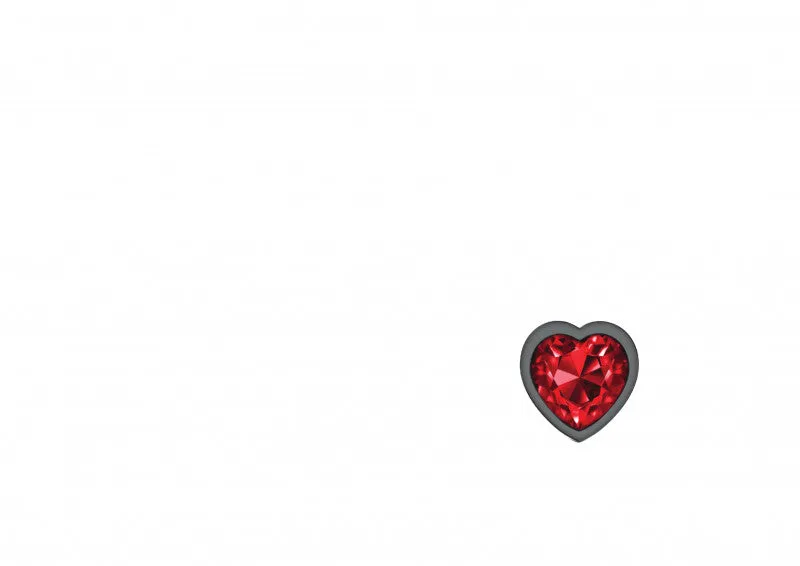 Cheeky Charms - Gunmetal Metal Butt Plug - Heart - Dark Red - Large