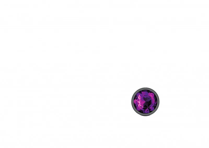 Cheeky Charms - Gunmetal Metal Butt Plug - Round - Deep Purple - Medium