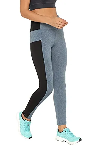CHKOKKO Women Yoga Track Pants Stretchable Sports Gym Tights BlueMelange 4XL