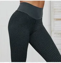 CHRLEISURE Grid Tights Yoga Pants Women Seamless High Waist Leggings Breathable Gym Fitness Push Up Clothing Girl Yoga Pant