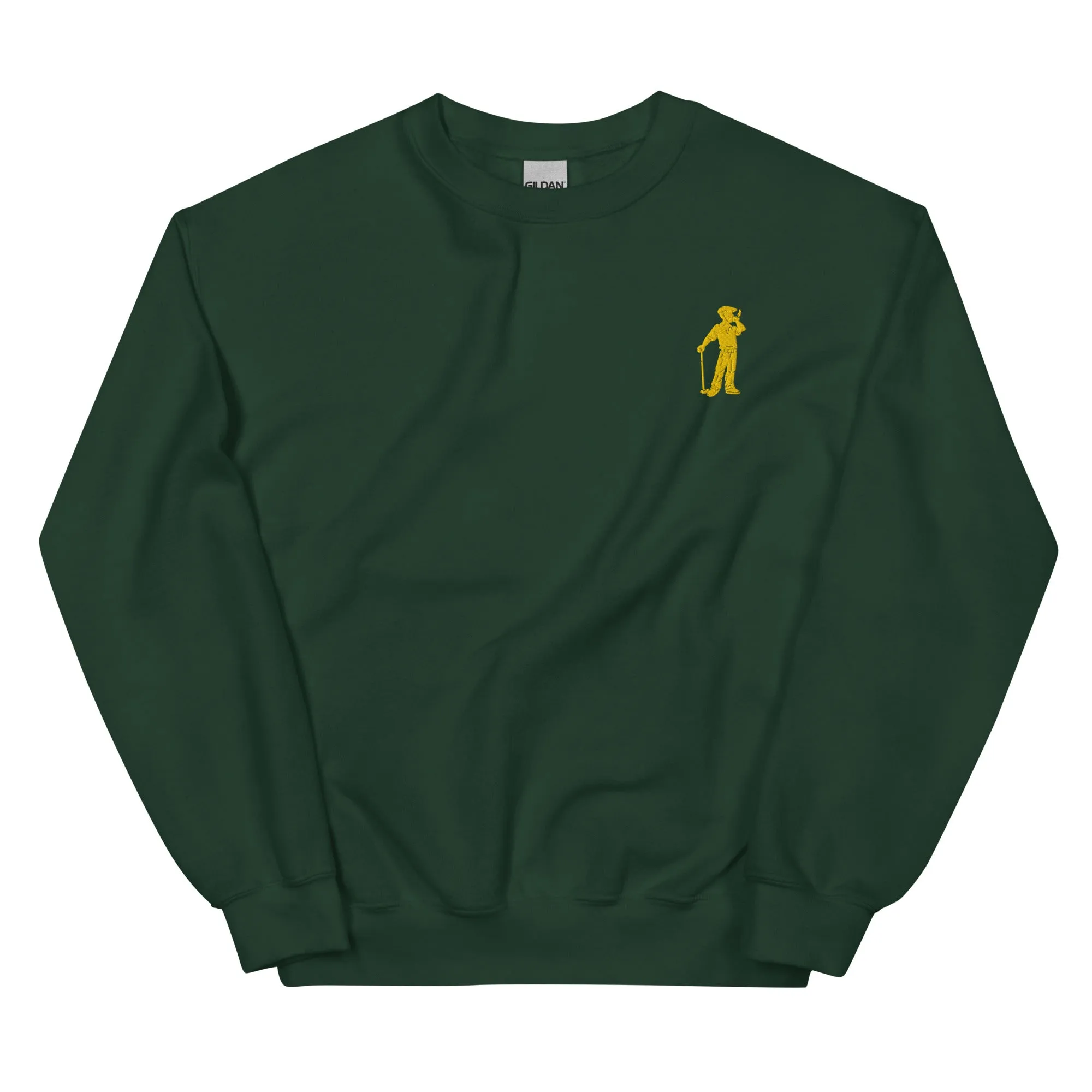 Cigar Golfer Embroidered Sweatshirt - Yellow