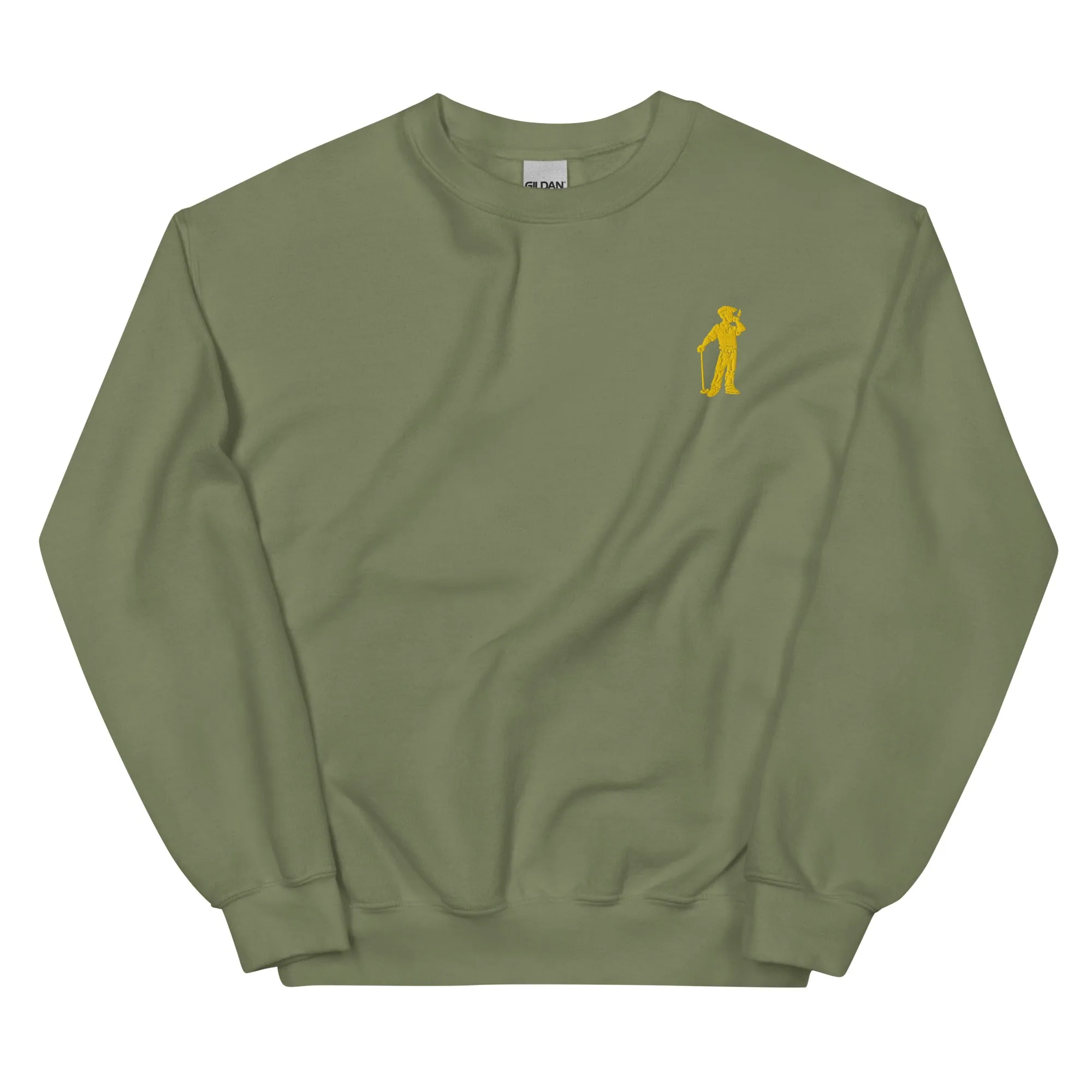 Cigar Golfer Embroidered Sweatshirt - Yellow