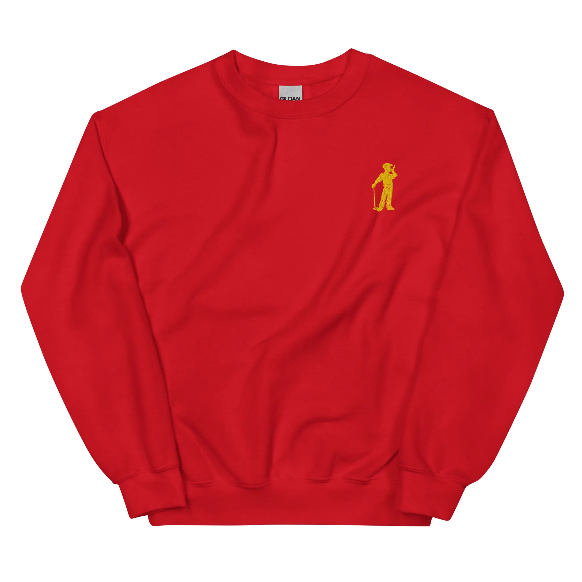 Cigar Golfer Embroidered Sweatshirt - Yellow