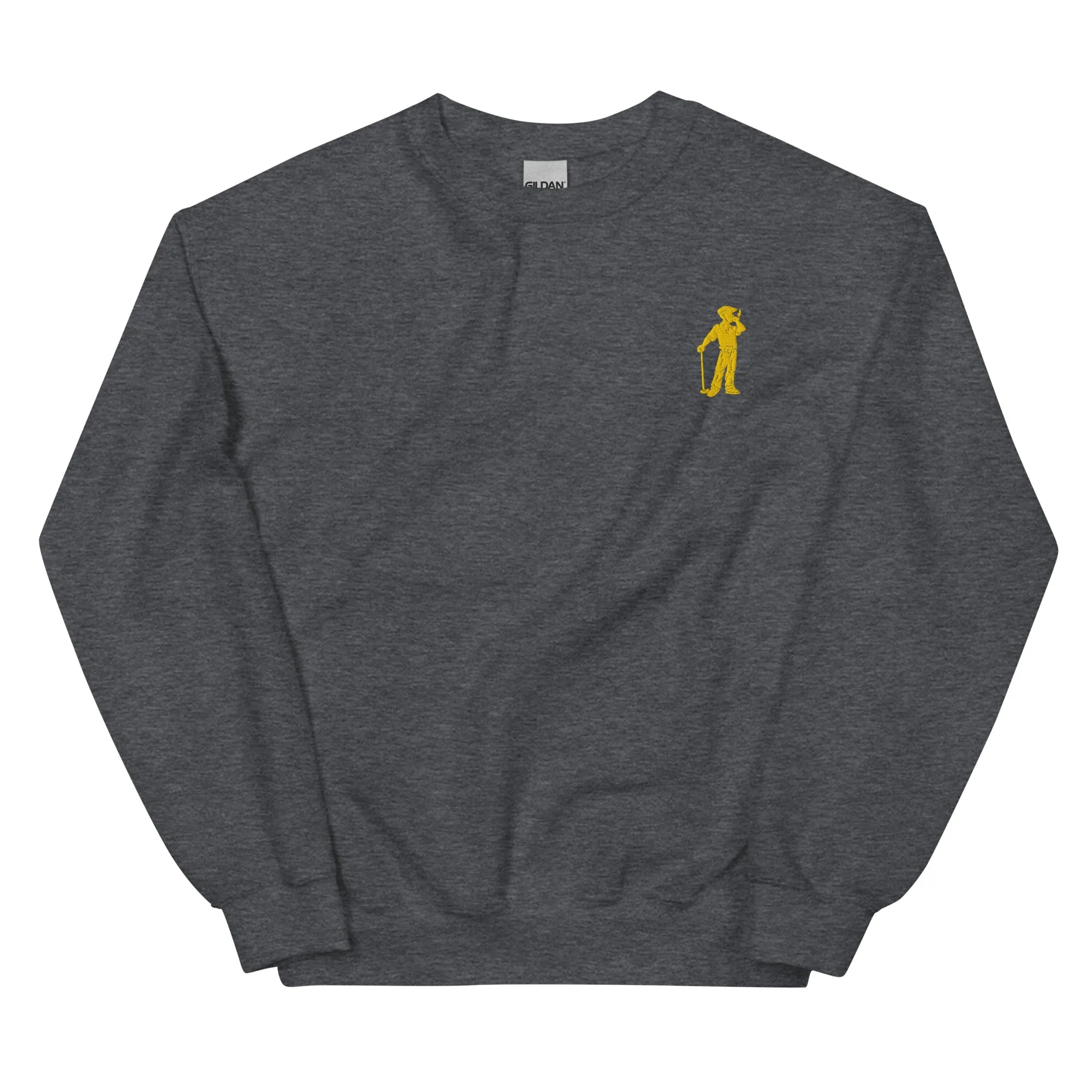 Cigar Golfer Embroidered Sweatshirt - Yellow