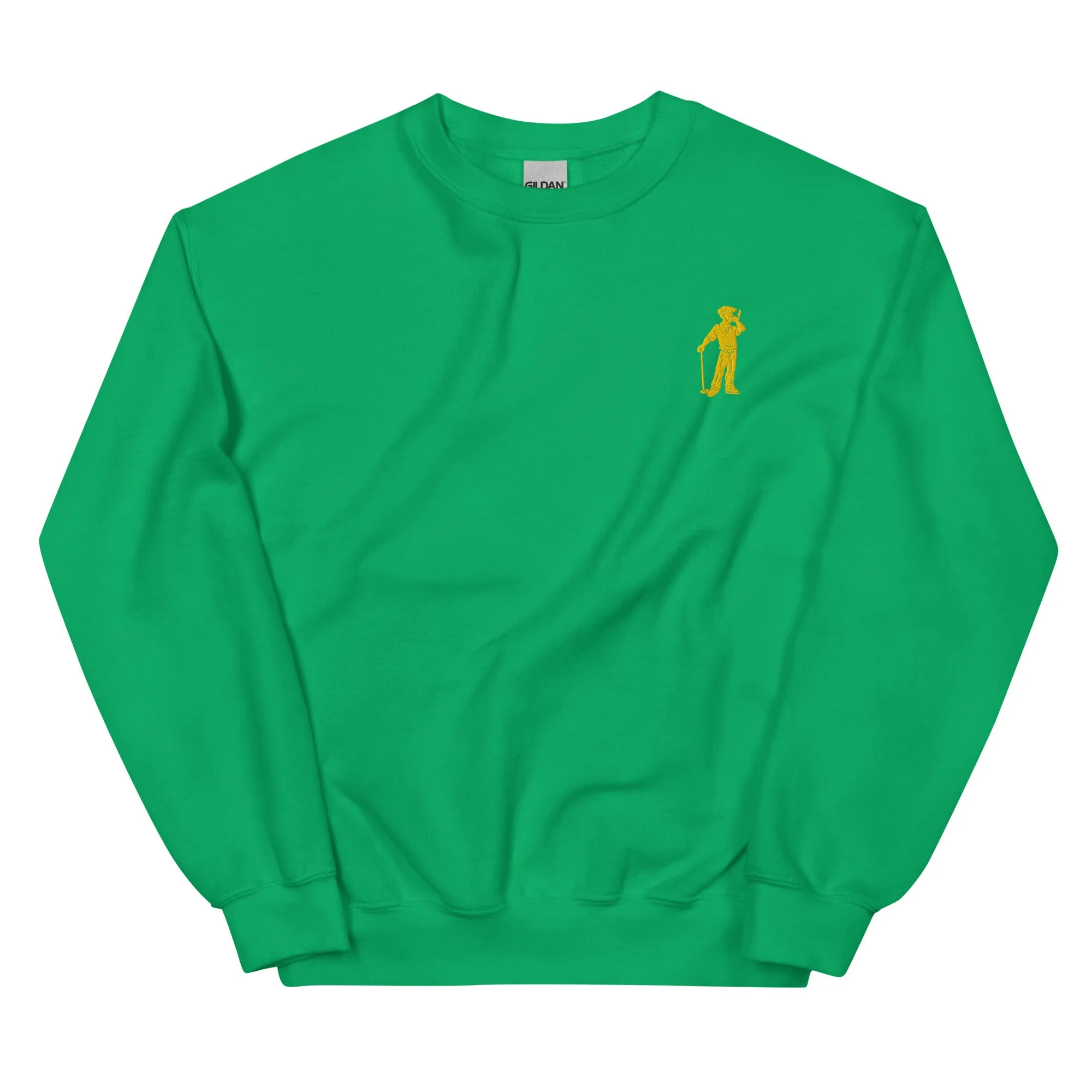 Cigar Golfer Embroidered Sweatshirt - Yellow