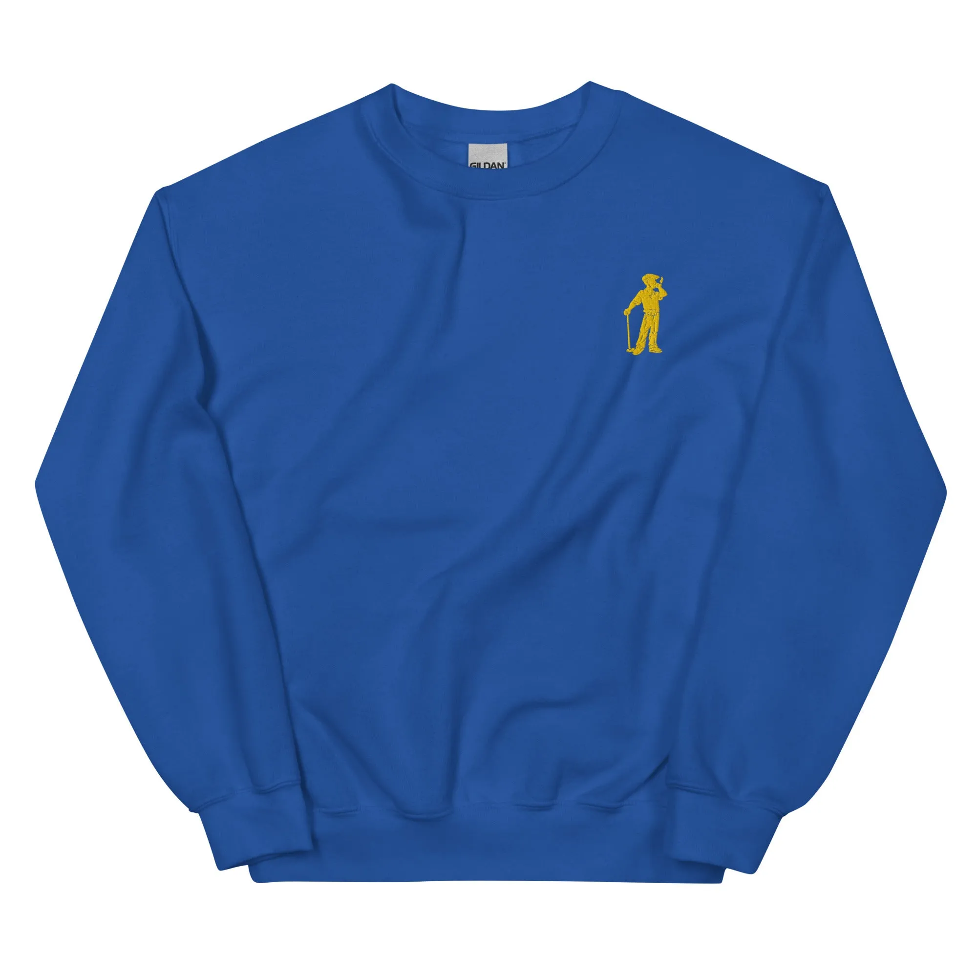 Cigar Golfer Embroidered Sweatshirt - Yellow