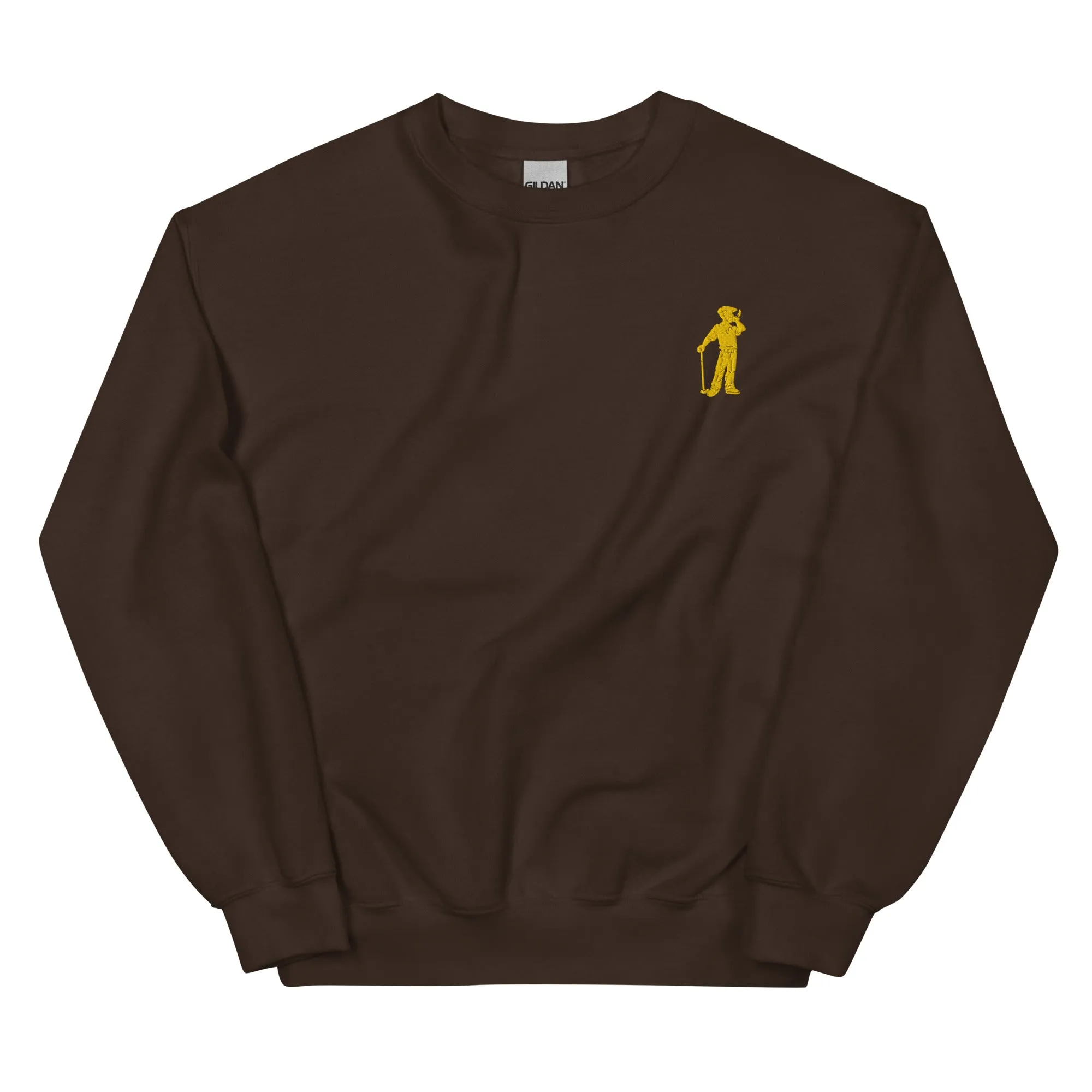 Cigar Golfer Embroidered Sweatshirt - Yellow