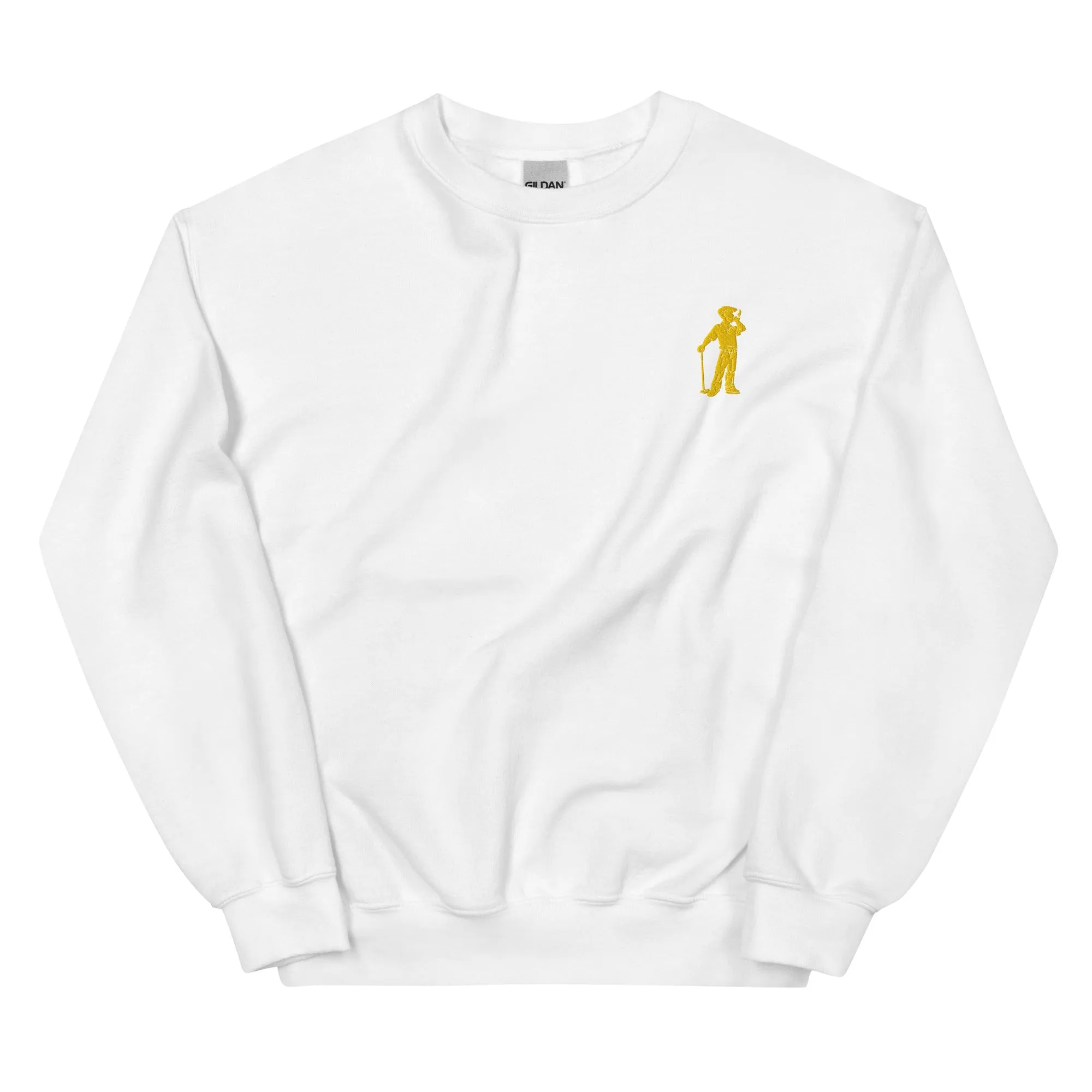 Cigar Golfer Embroidered Sweatshirt - Yellow