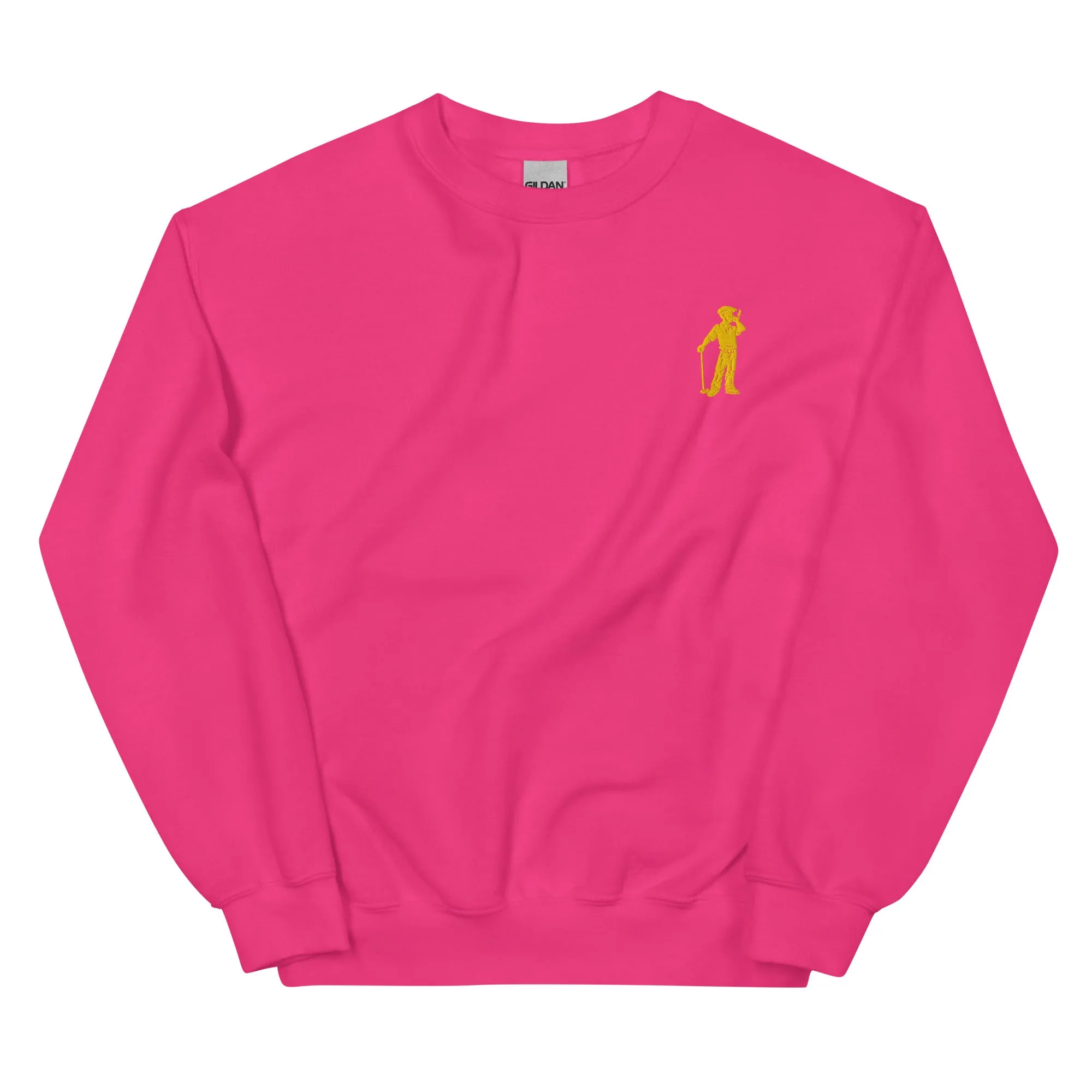 Cigar Golfer Embroidered Sweatshirt - Yellow