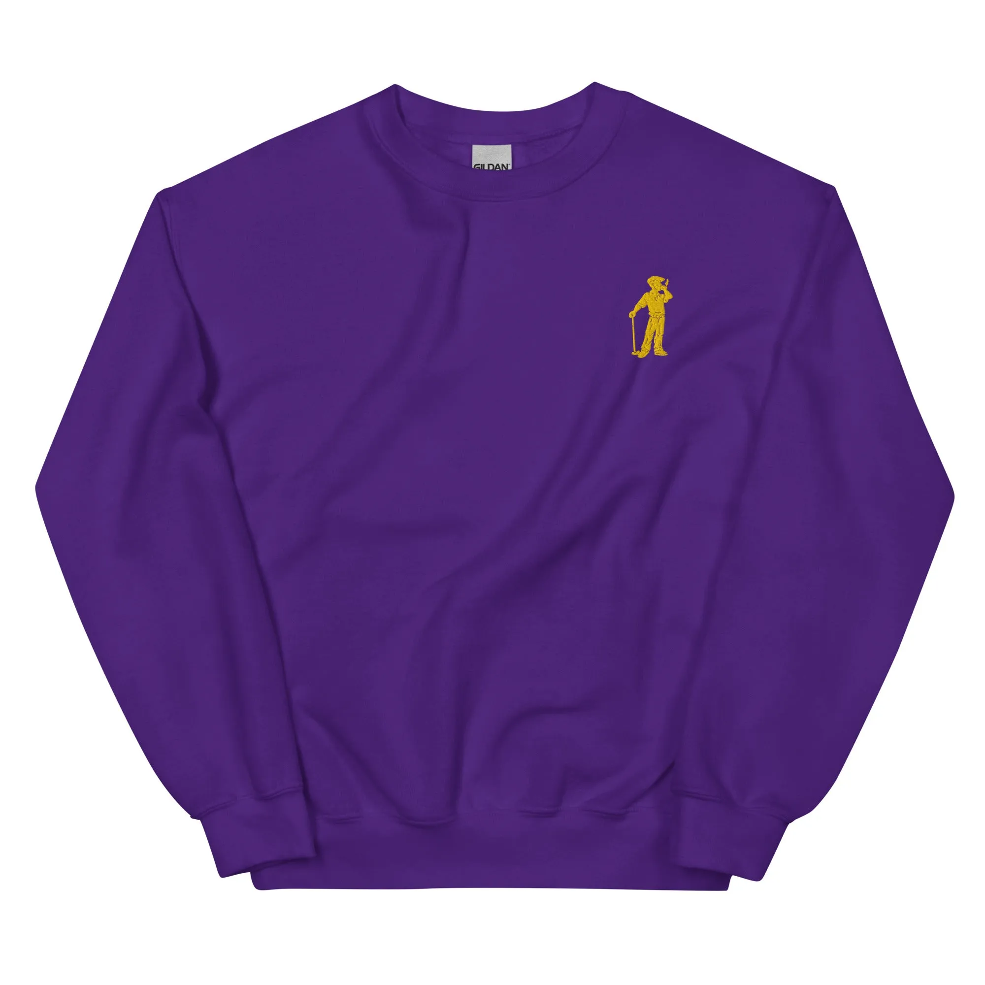 Cigar Golfer Embroidered Sweatshirt - Yellow