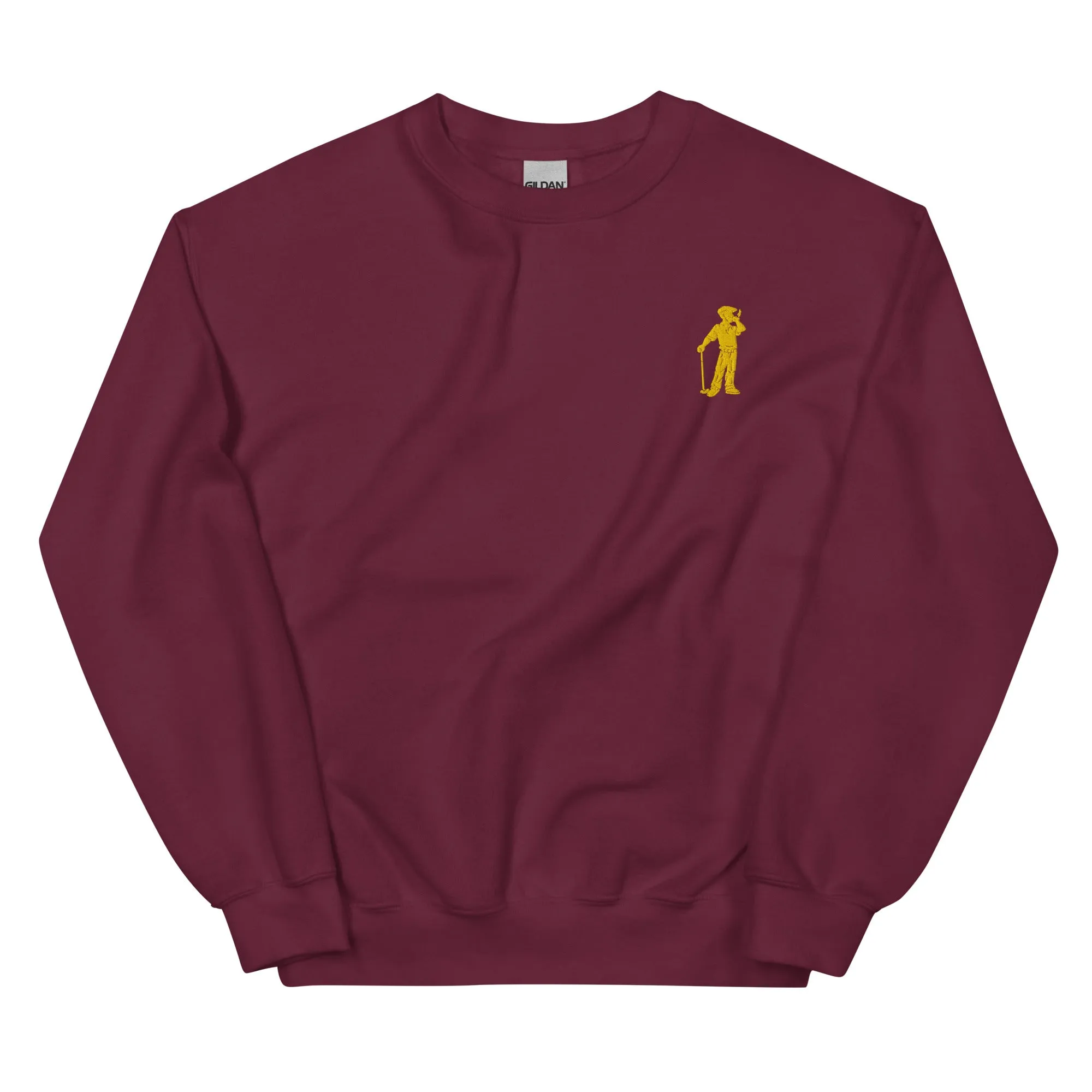 Cigar Golfer Embroidered Sweatshirt - Yellow