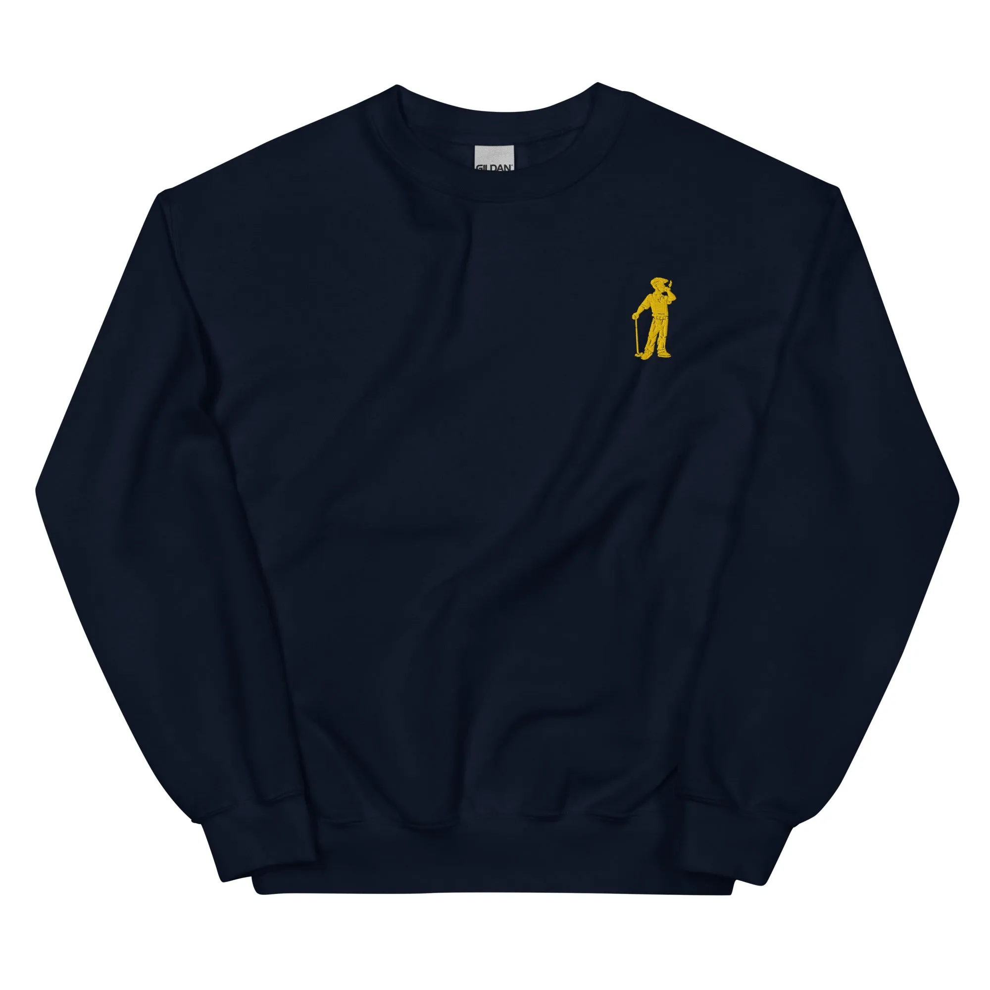 Cigar Golfer Embroidered Sweatshirt - Yellow