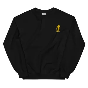Cigar Golfer Embroidered Sweatshirt - Yellow