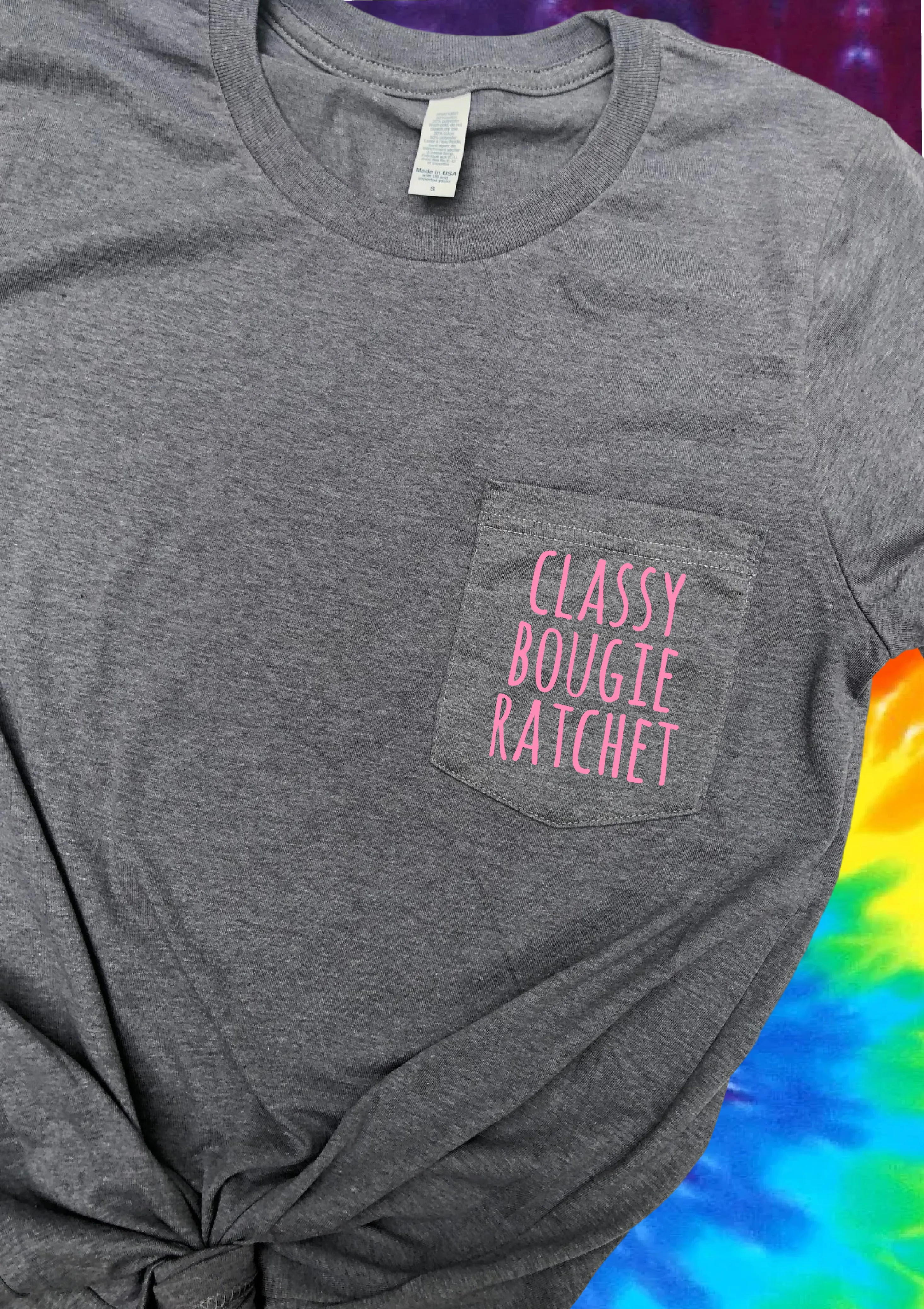 Classy Bougie Ratchet Shirt | Funny Pocket Print Shirt | Unisex Crew