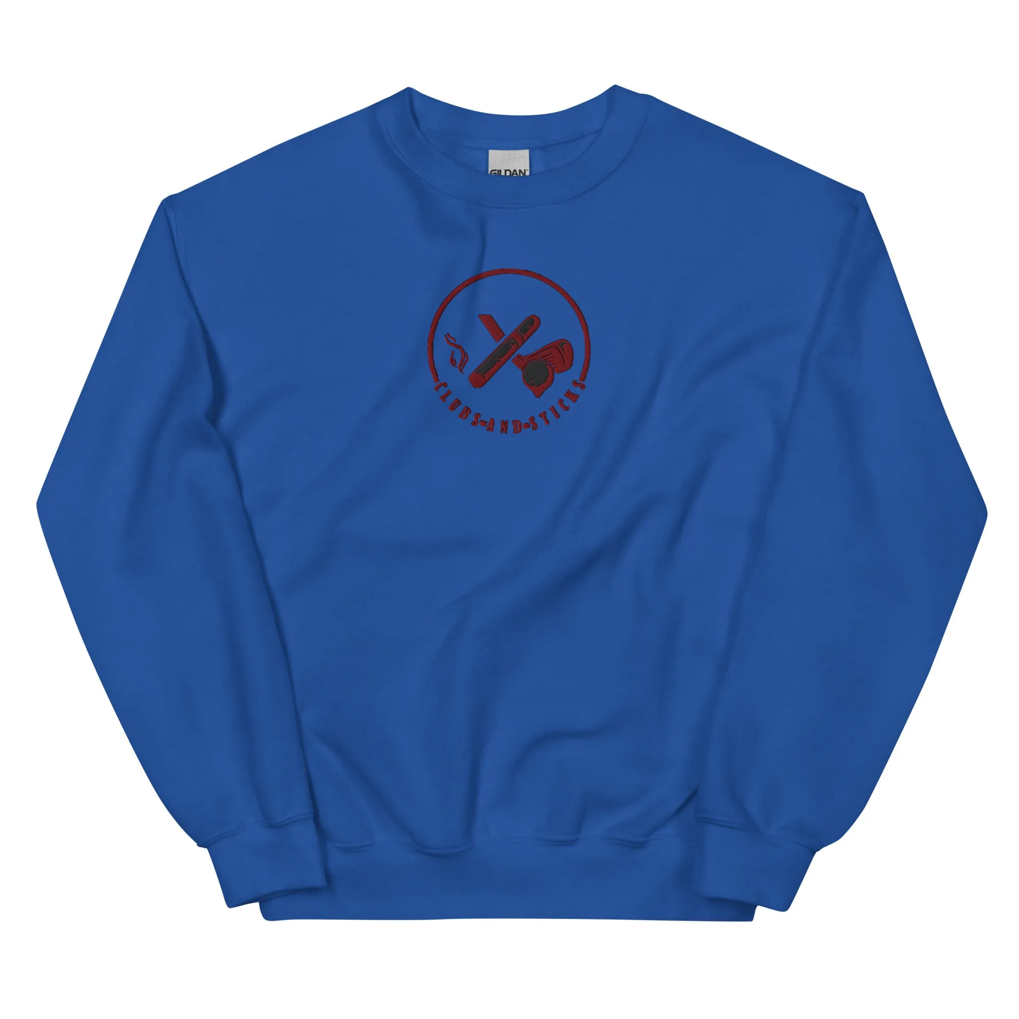 Clubs and Sticks Embroidered Sweatshirt - Maroon