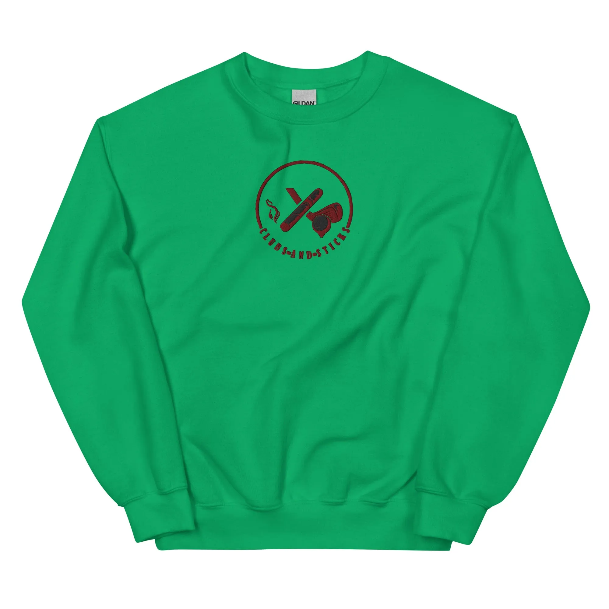 Clubs and Sticks Embroidered Sweatshirt - Maroon